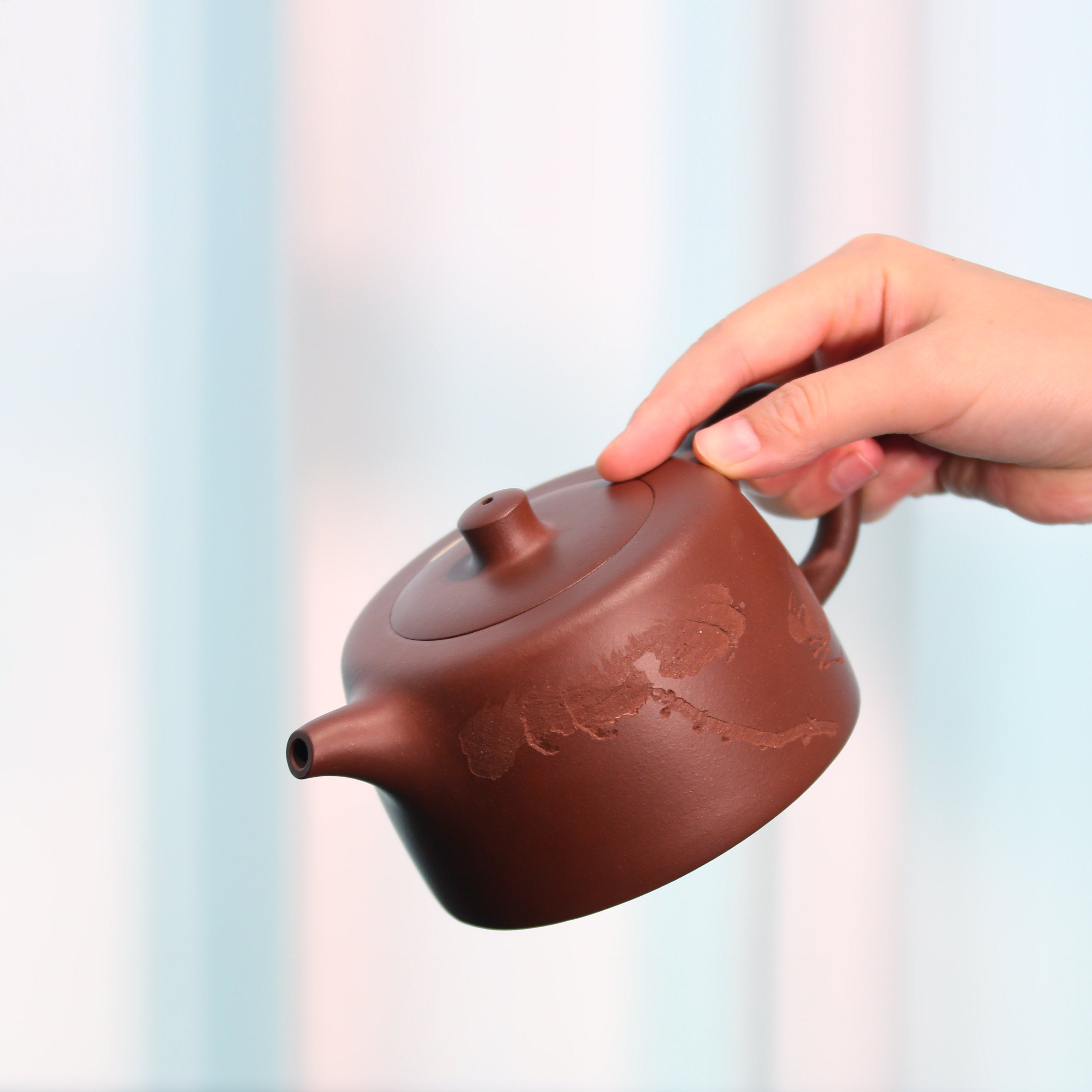 Rao Zongyi's 2008 Qing Dynasty Water Well Curtain Calligraphy and Painting Teapot