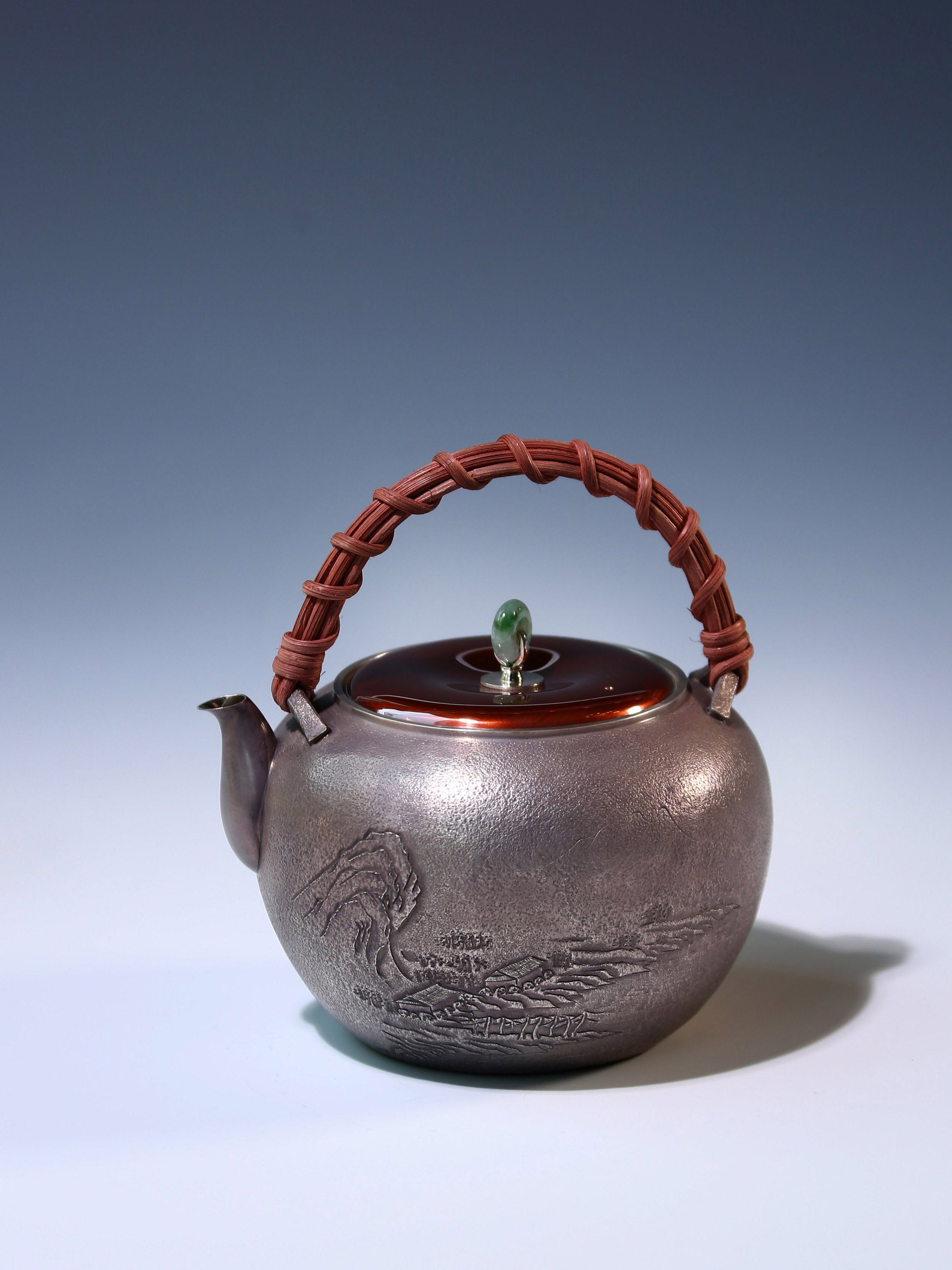 Dayatang Landscape Vine Handle Purple Silver Teapot