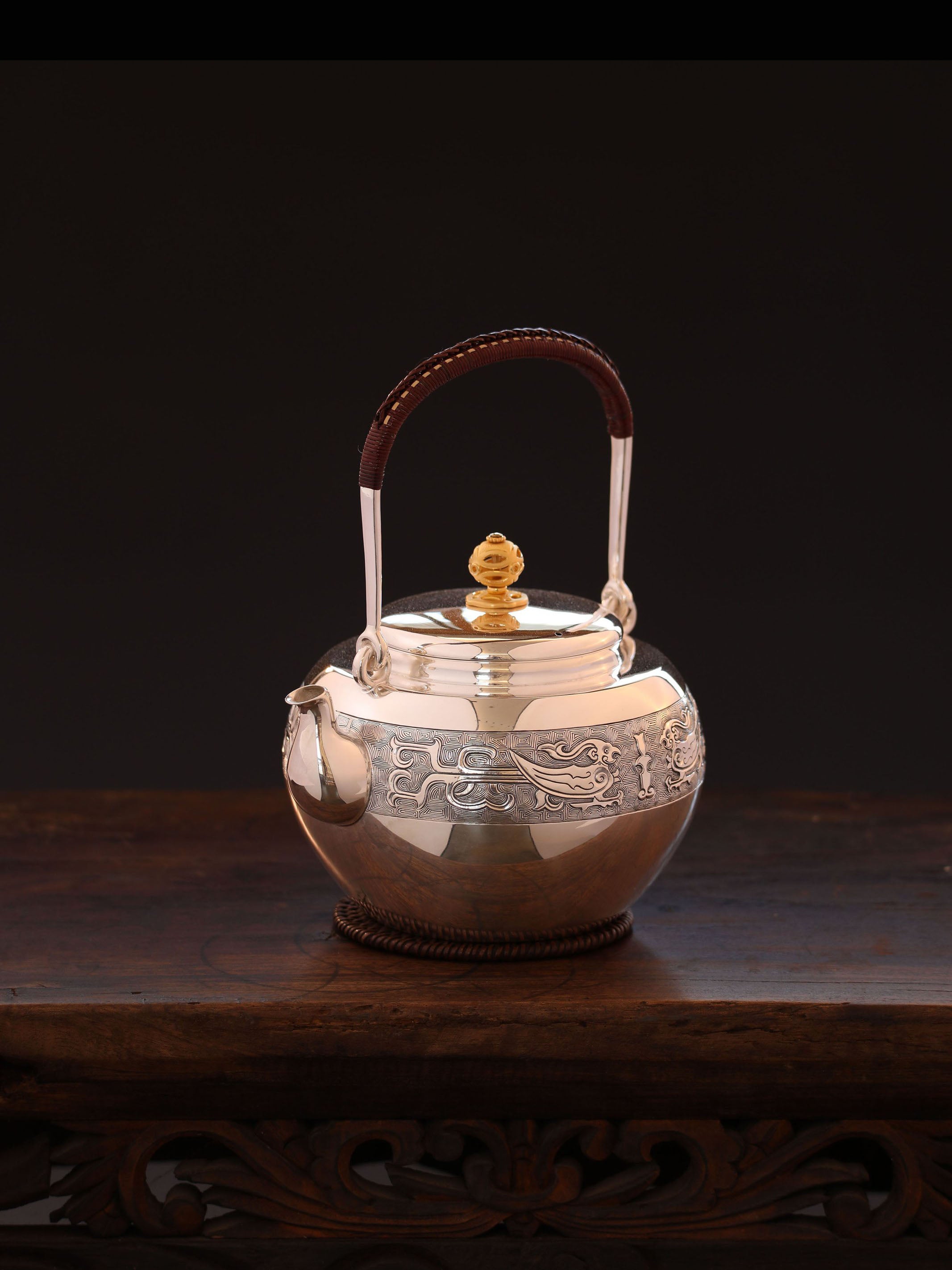 Golden Phoenix Silver Pot