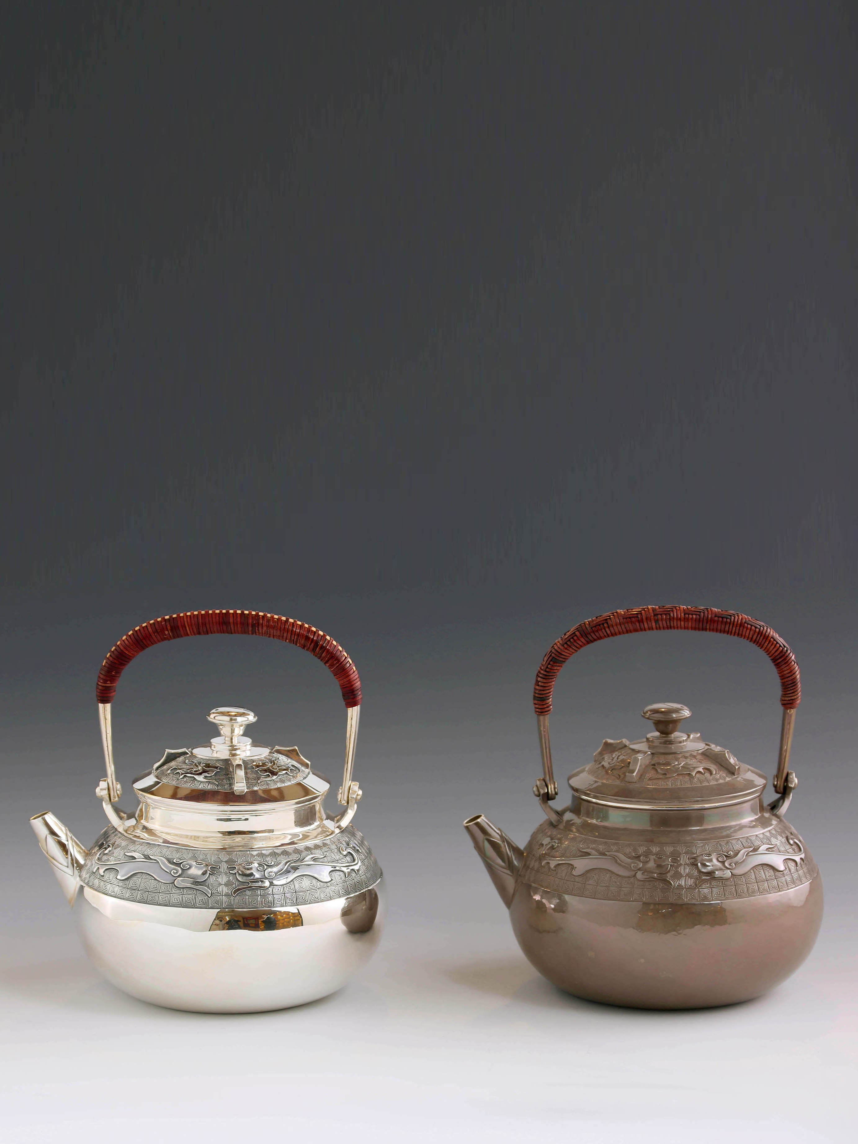 Prosperous Era Taotie Pattern Silver Teapot Series