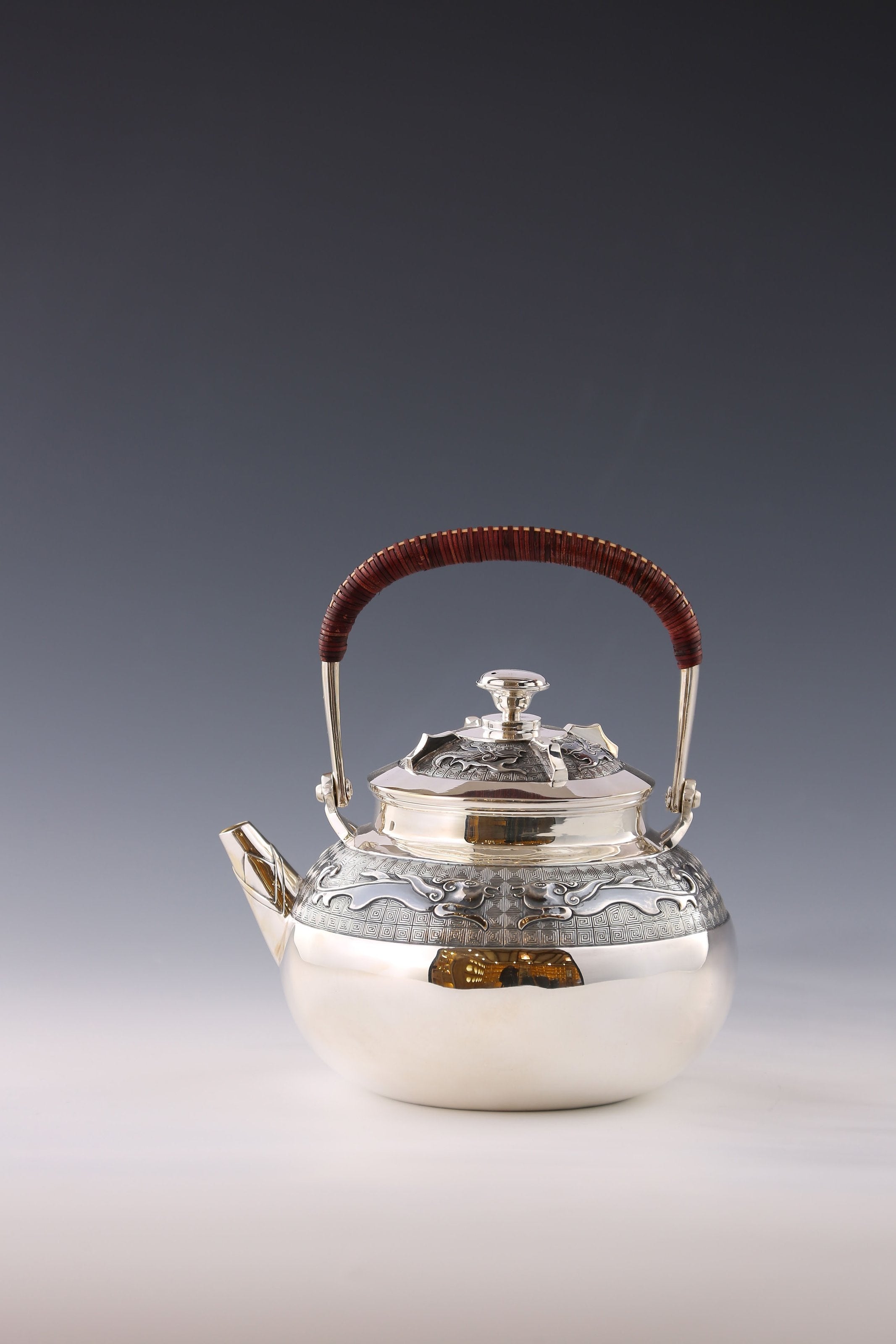 Prosperous Era Taotie Pattern Silver Teapot Series