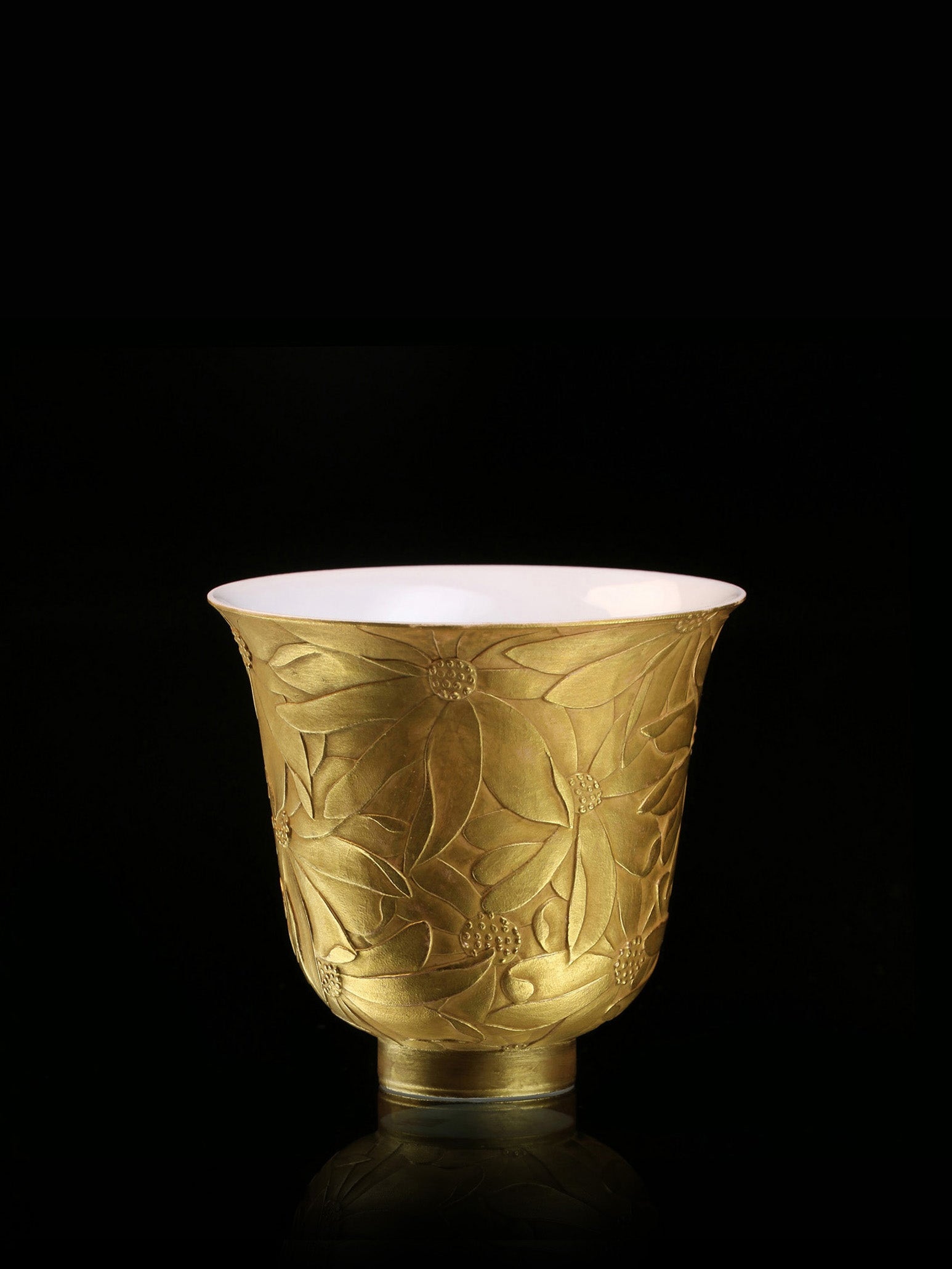 Hand-carved, fully gilded cup