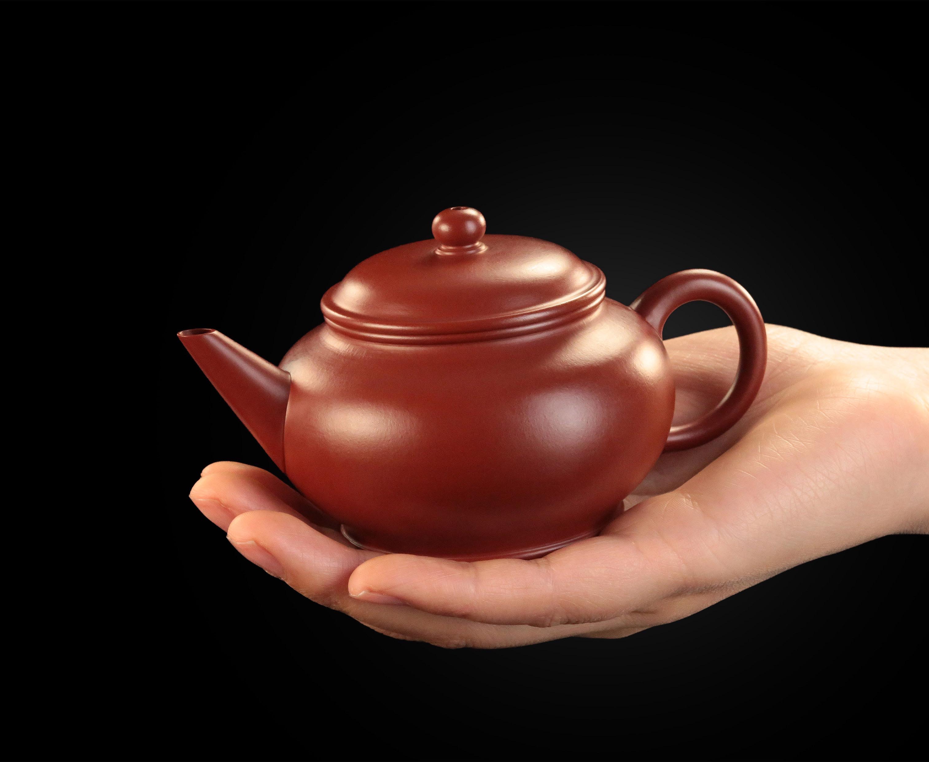 Horizontal Teapot - Fine Zhu Ni (Red Clay)