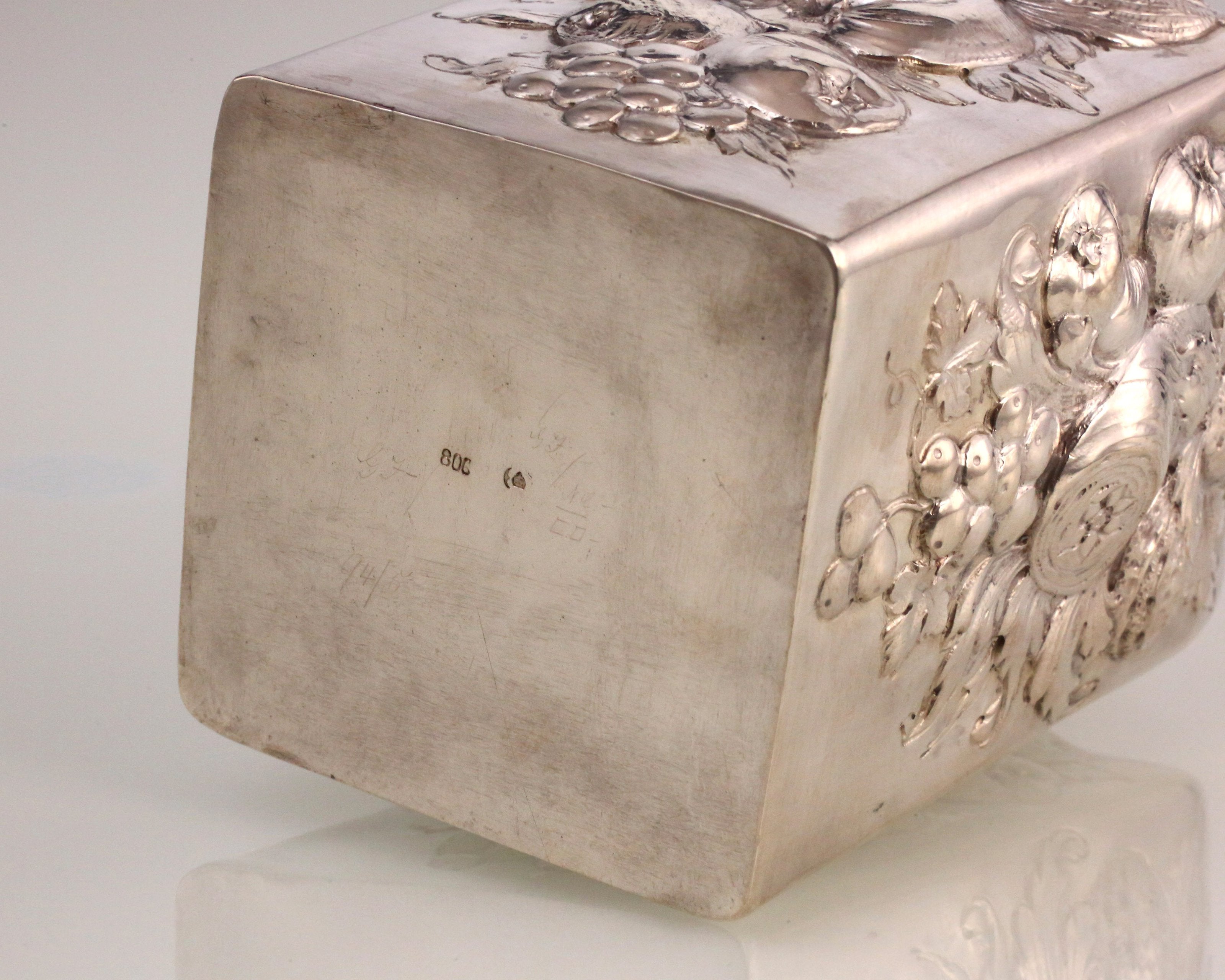 A Fruitful Result – A 19th-Century Tea Canister with High Relief Sterling Silver