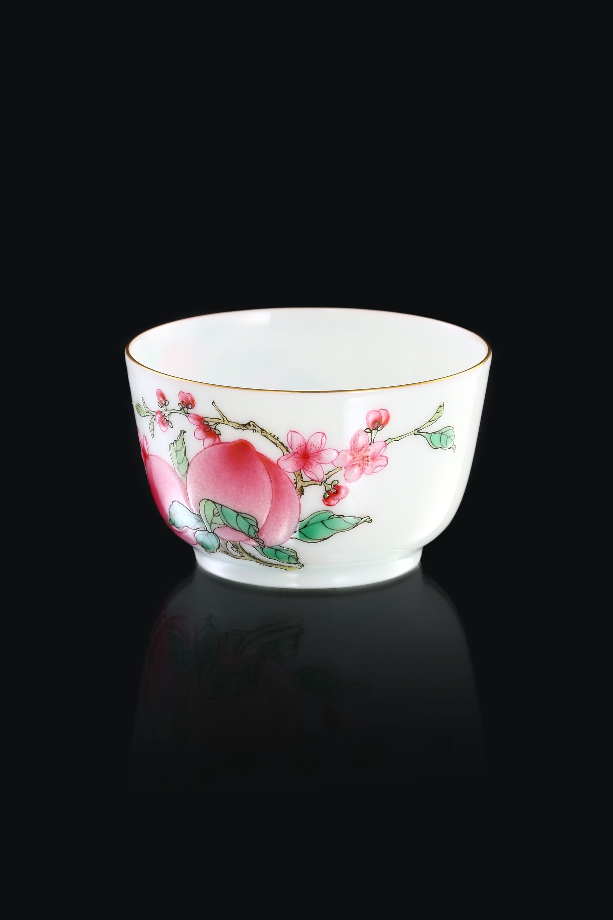 Four Peach Brocade Cup