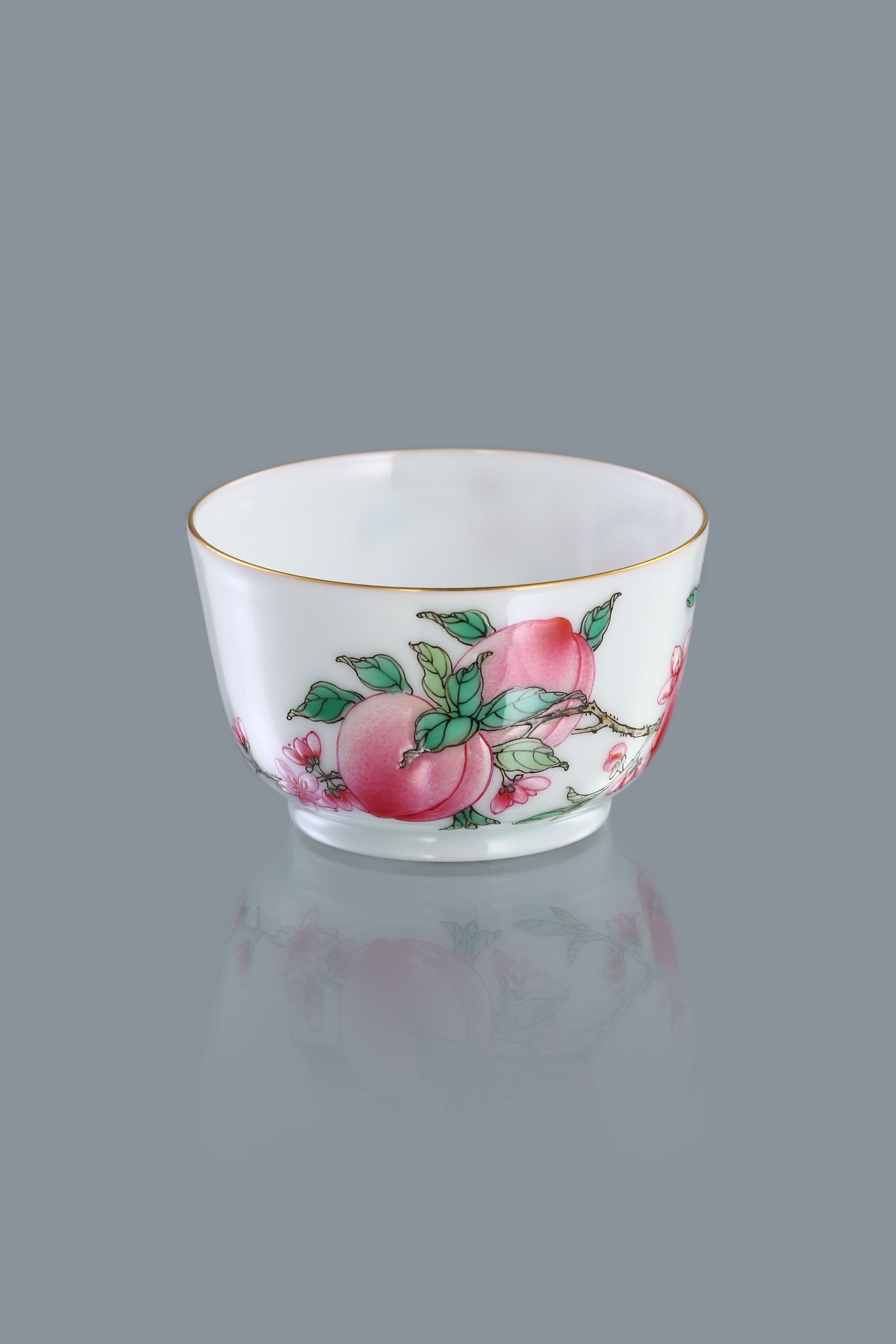 Four Peach Brocade Cup