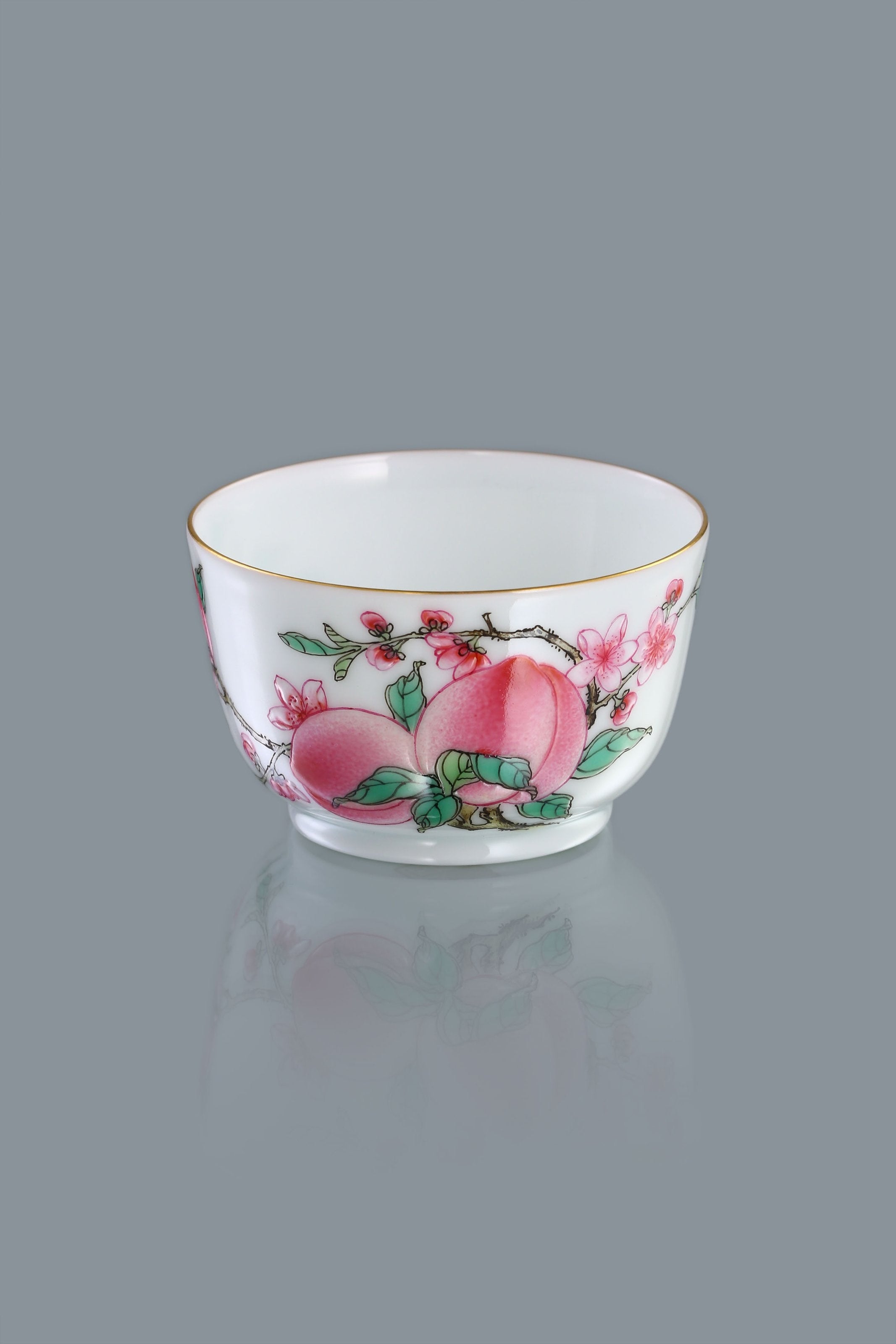 Four Peach Brocade Cup
