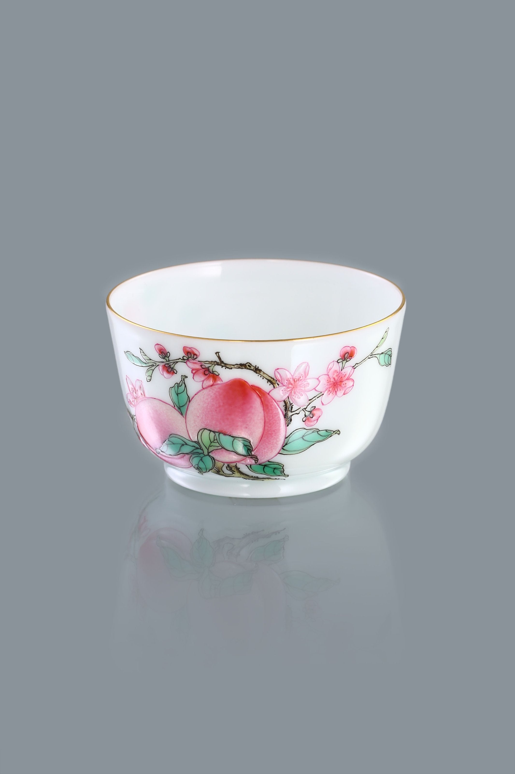 Four Peach Brocade Cup