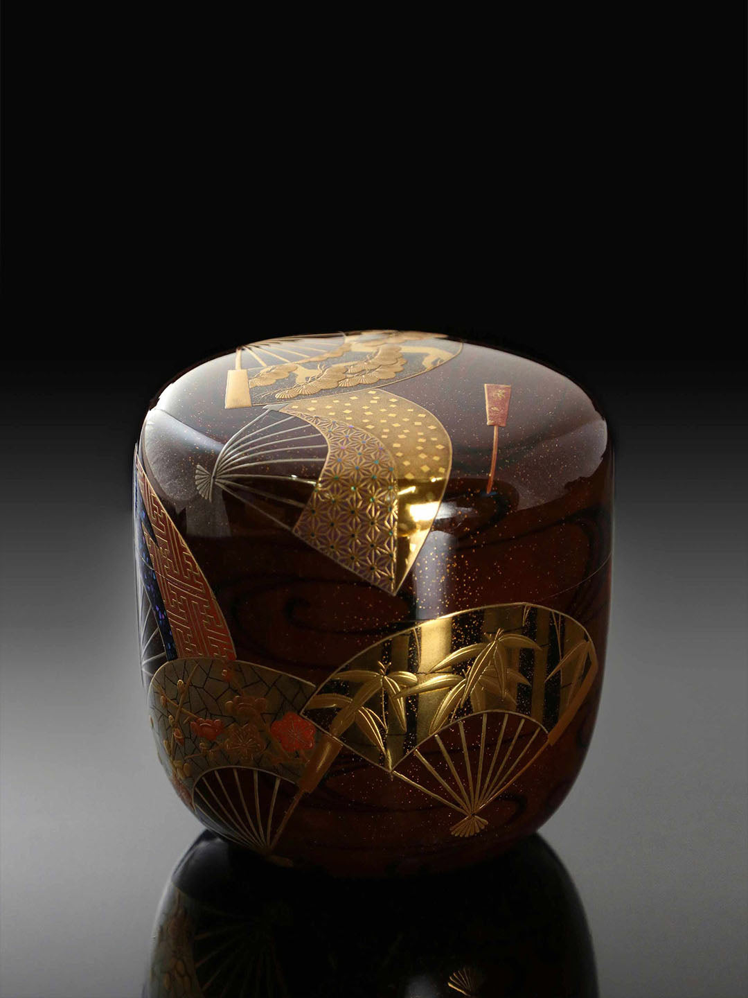 Fan-shaped painting of the Four Gentlemen (tea and jujube) | Songshan's work