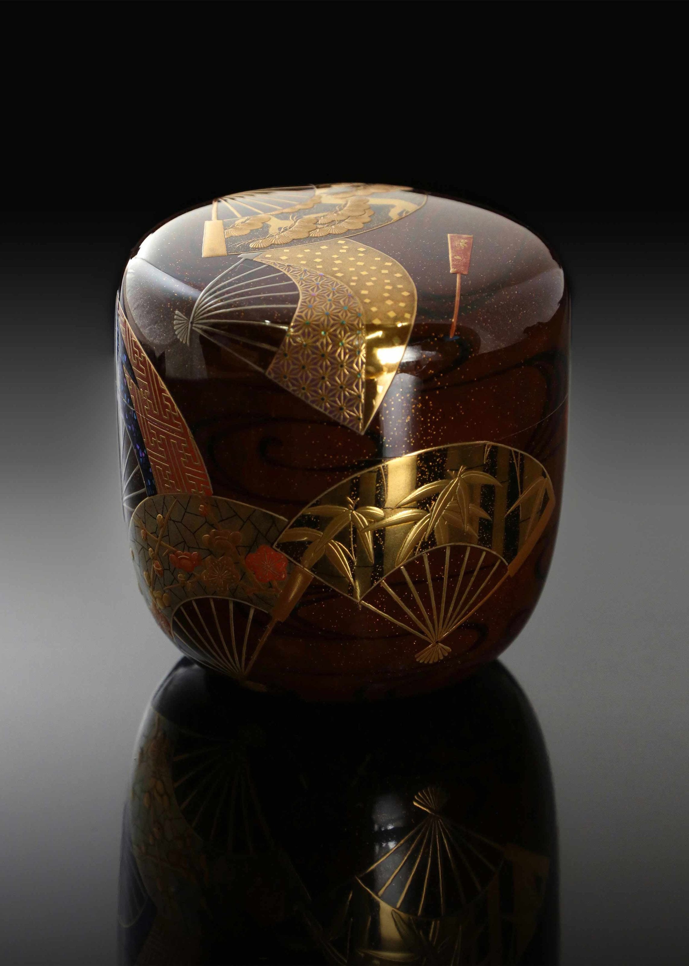 Fan-shaped painting of the Four Gentlemen (tea and jujube) | Songshan's work