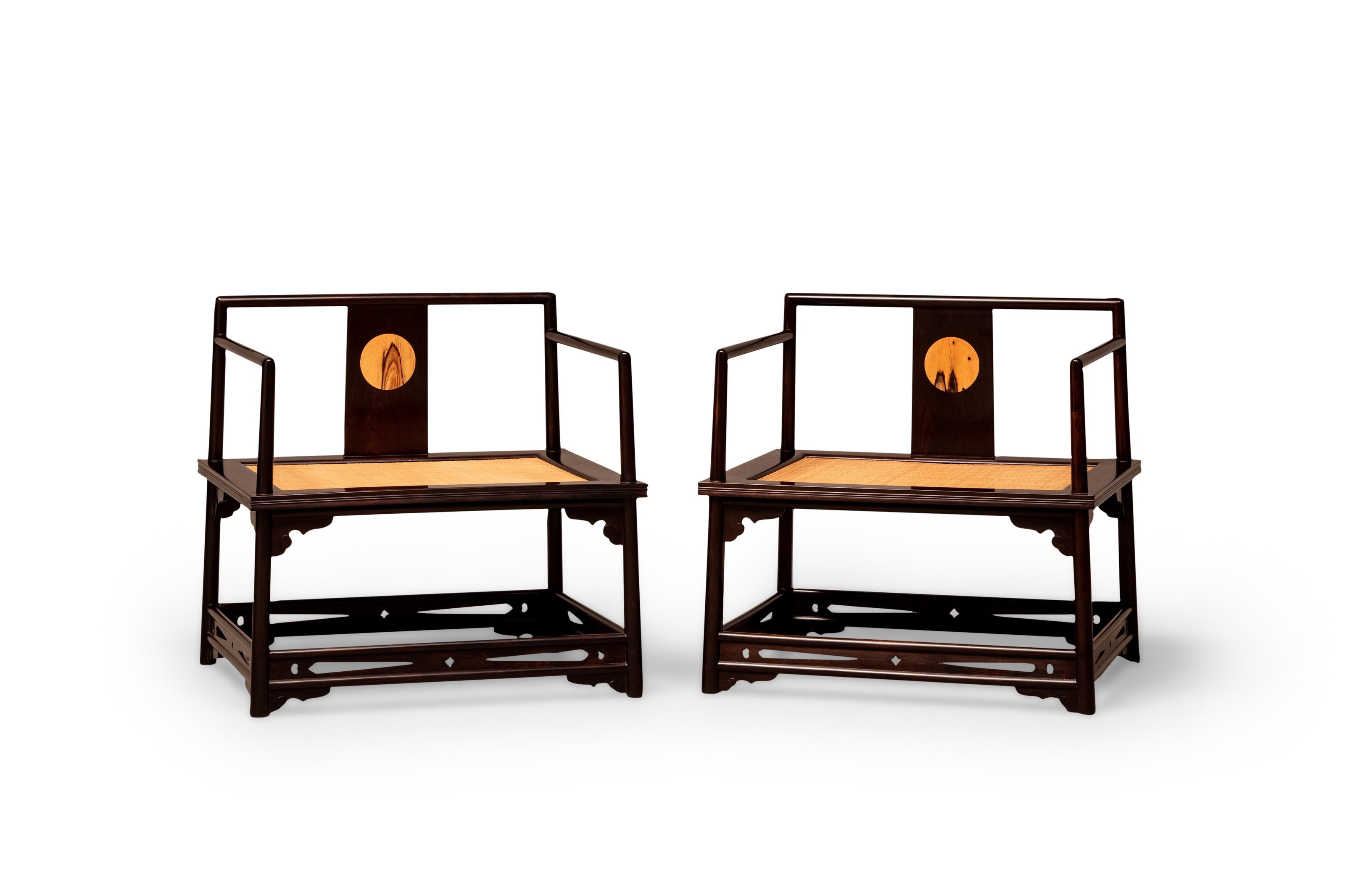 Black rosewood and black persimmon wood Song-style handrails