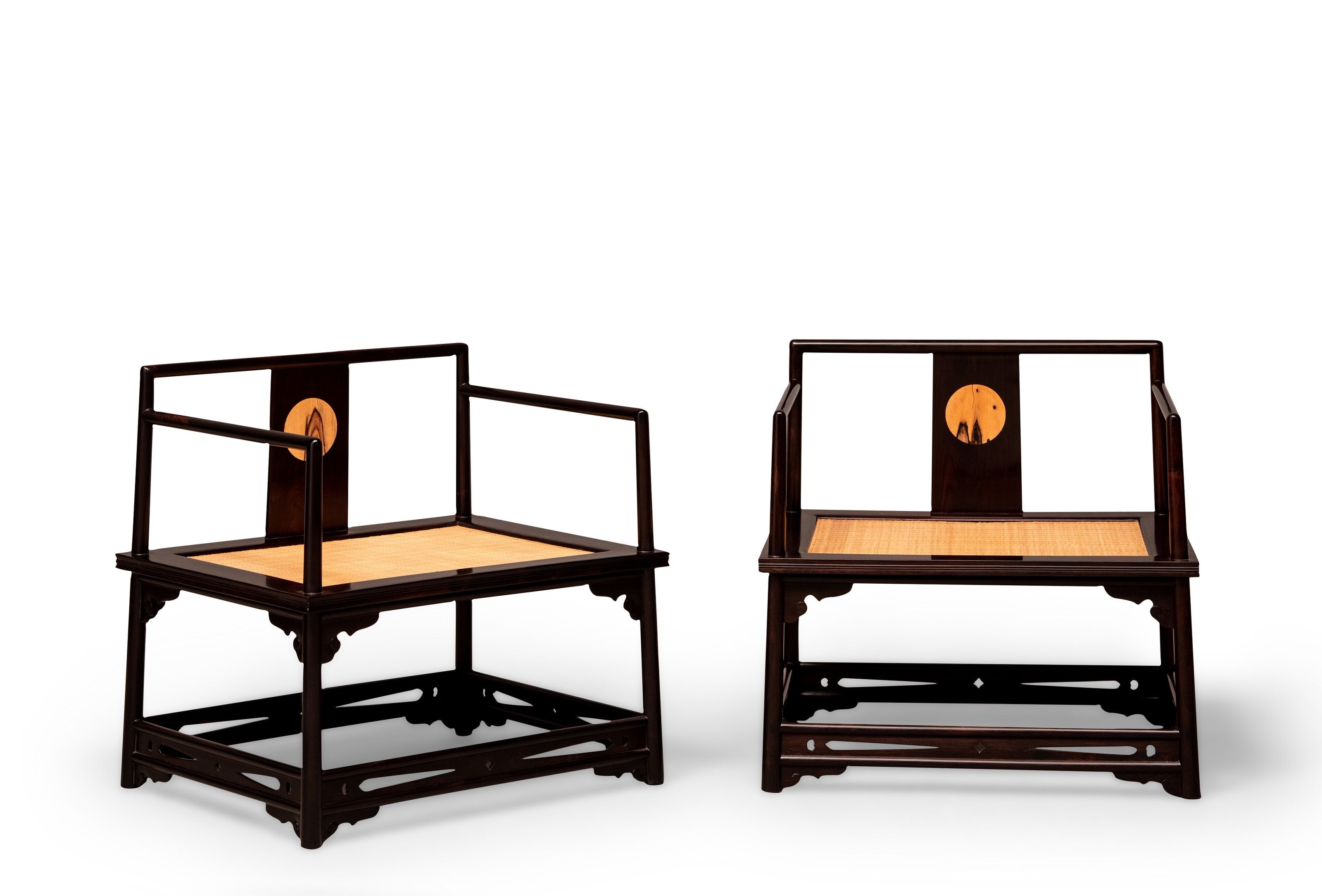 Black rosewood and black persimmon wood Song-style handrails