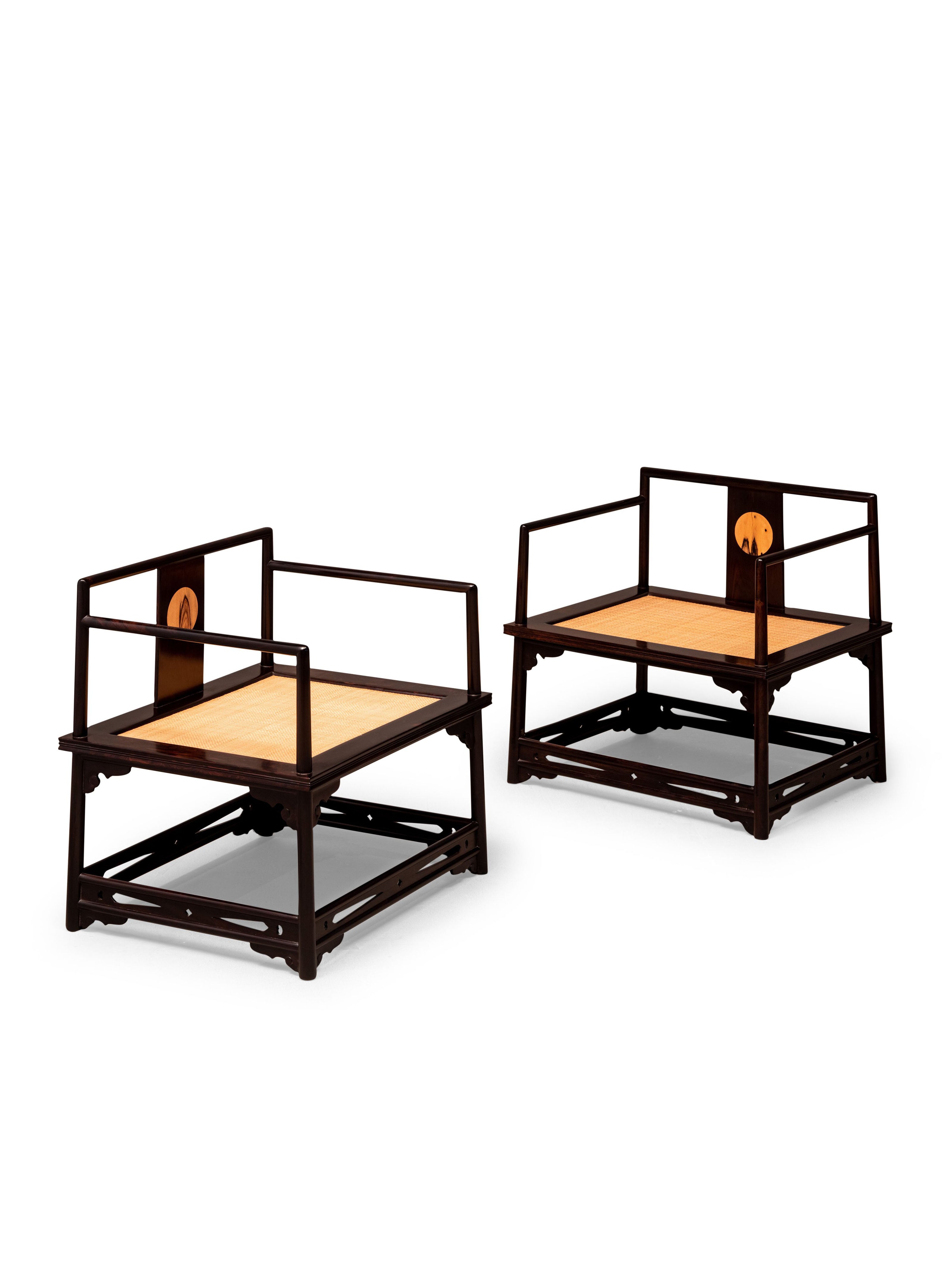 Black rosewood and black persimmon wood Song-style handrails