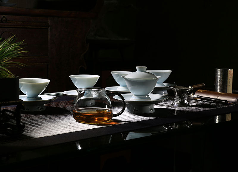 Dayazhai-made Song Dynasty-style Hutian Kiln Shadow Blue Glazed Rain-After-Rain Sky Blue Conical Hat Cup/Jianshui/Rolled Mouth Cup