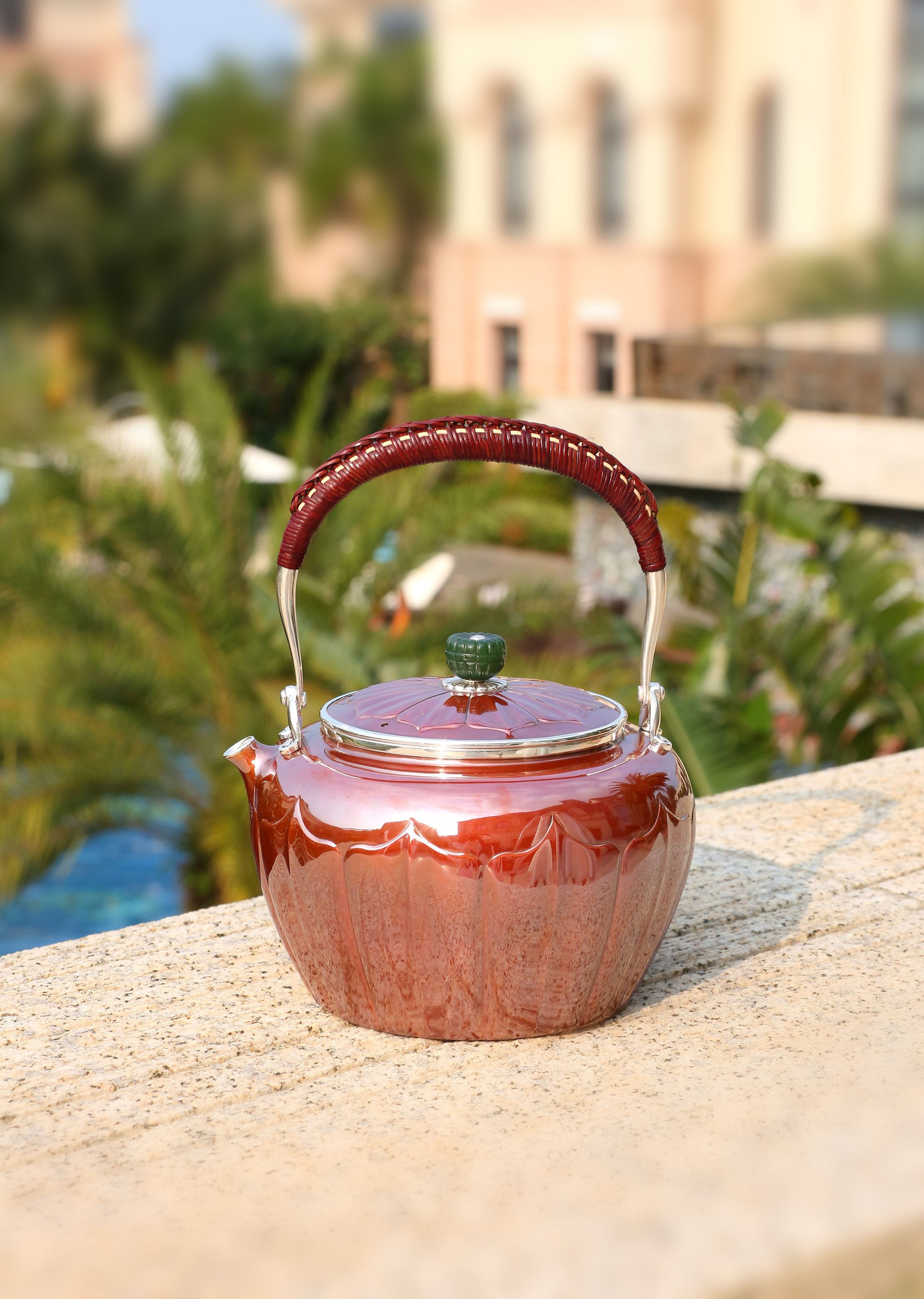 Song Dynasty Lotus Petal Copper-Plated Silver Teapot