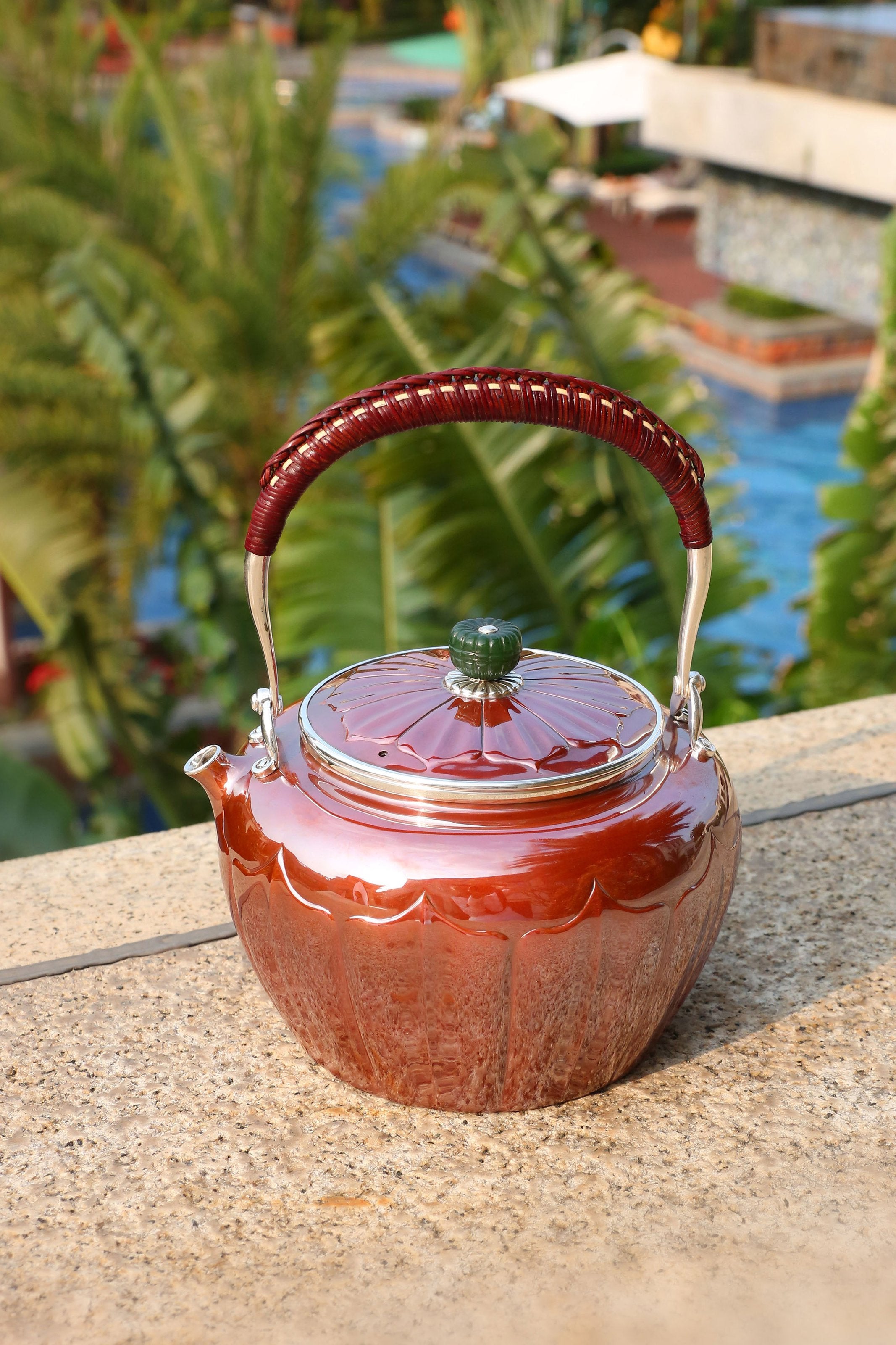 Song Dynasty Lotus Petal Copper-Plated Silver Teapot