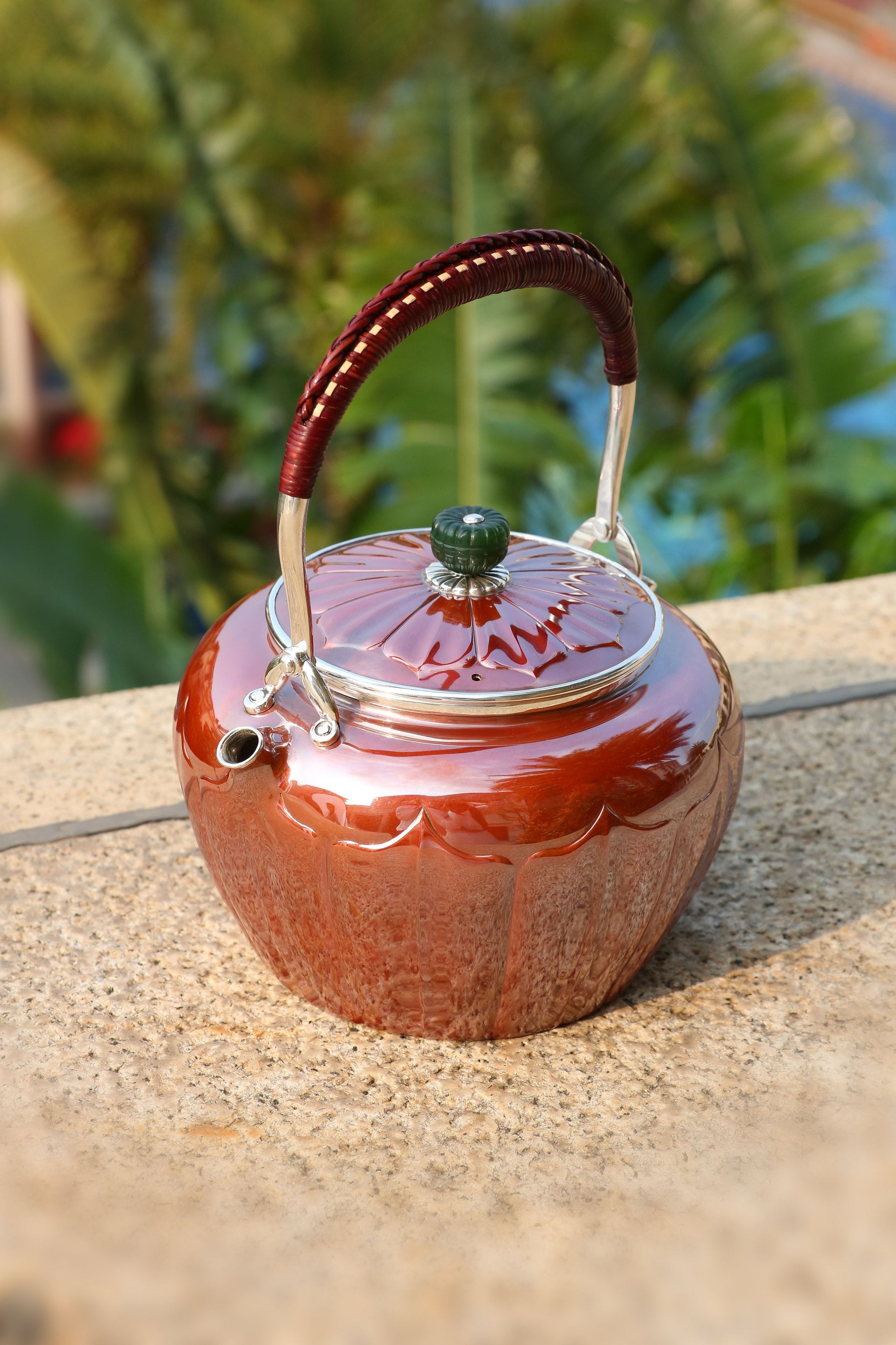 Song Dynasty Lotus Petal Copper-Plated Silver Teapot