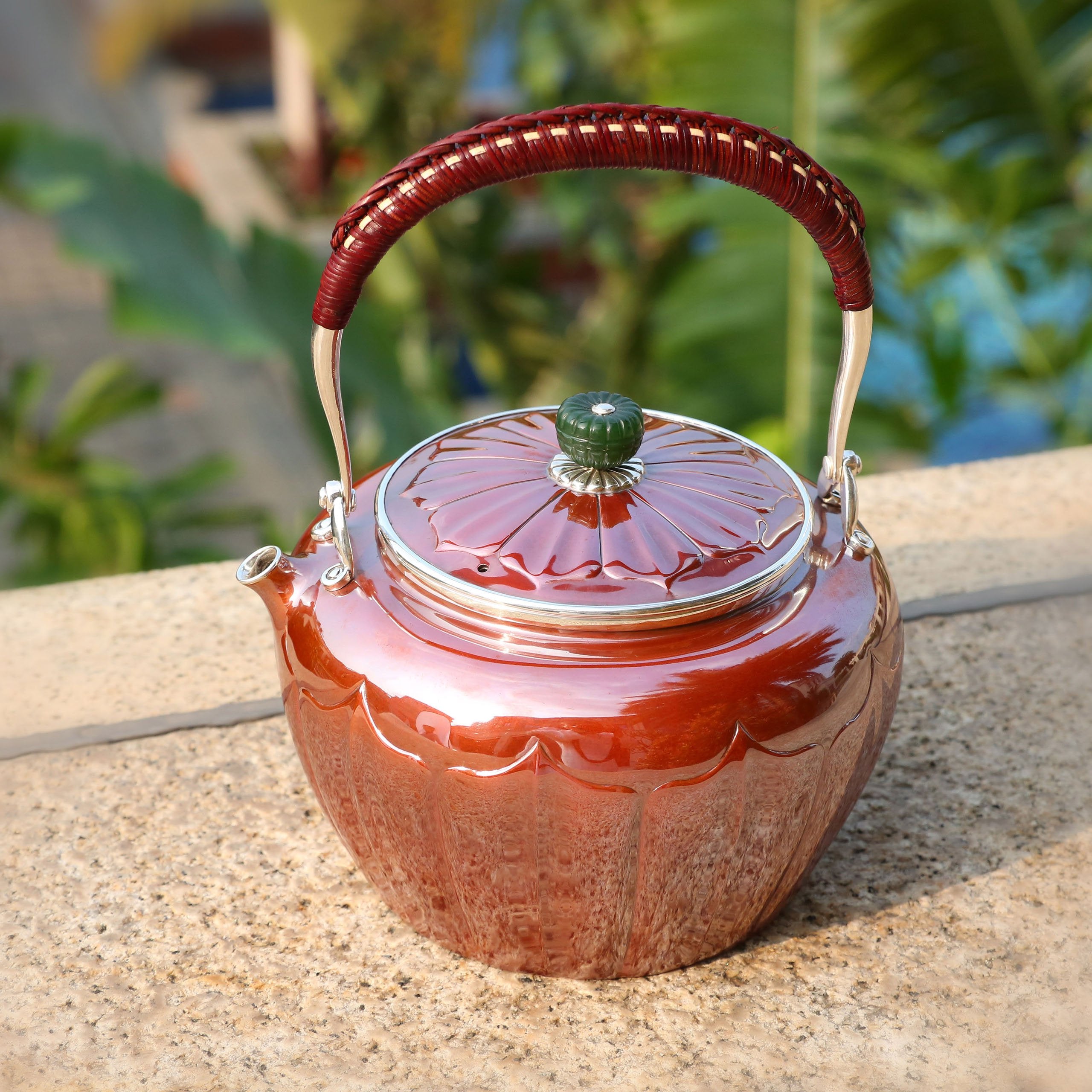 Song Dynasty Lotus Petal Copper-Plated Silver Teapot