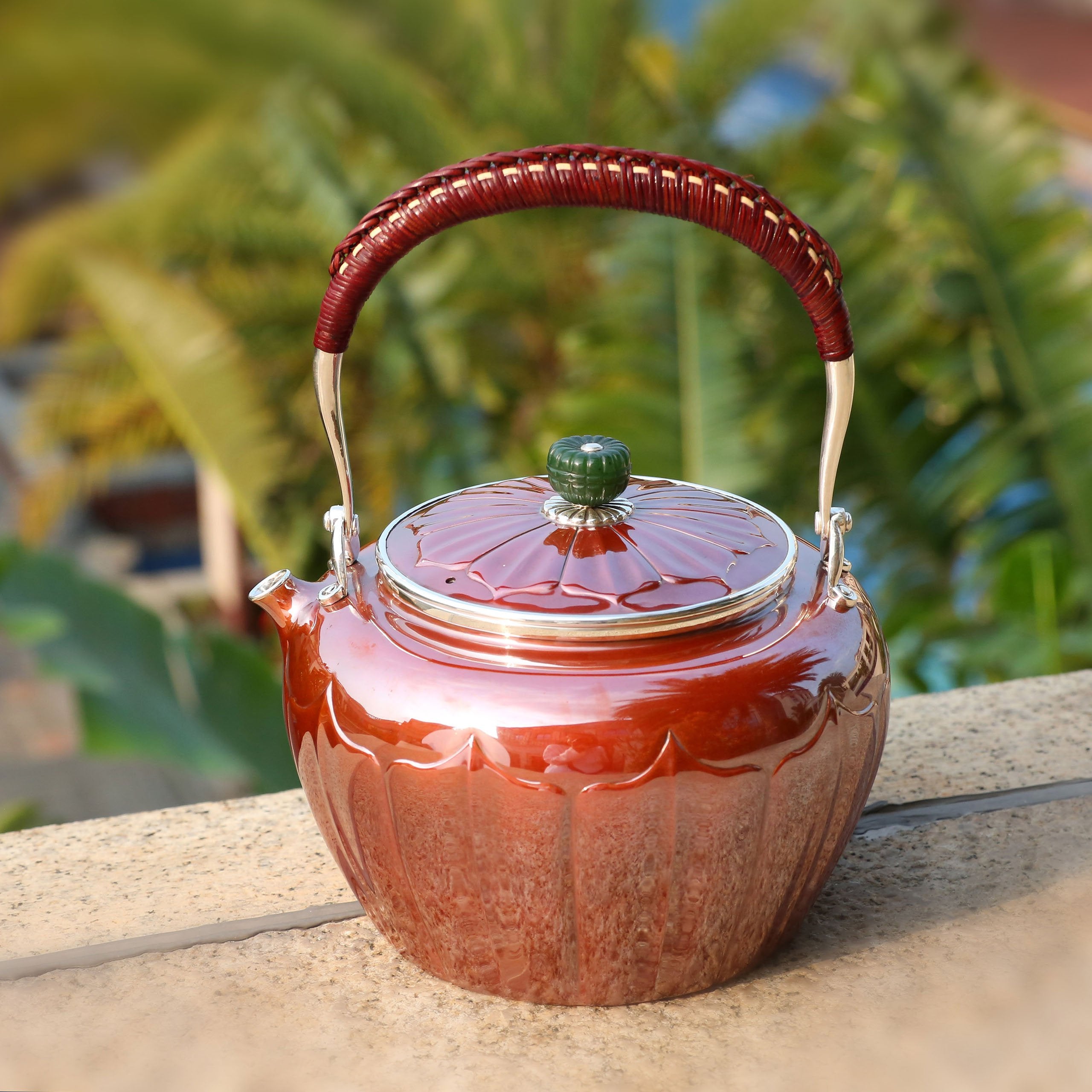 Song Dynasty Lotus Petal Copper-Plated Silver Teapot