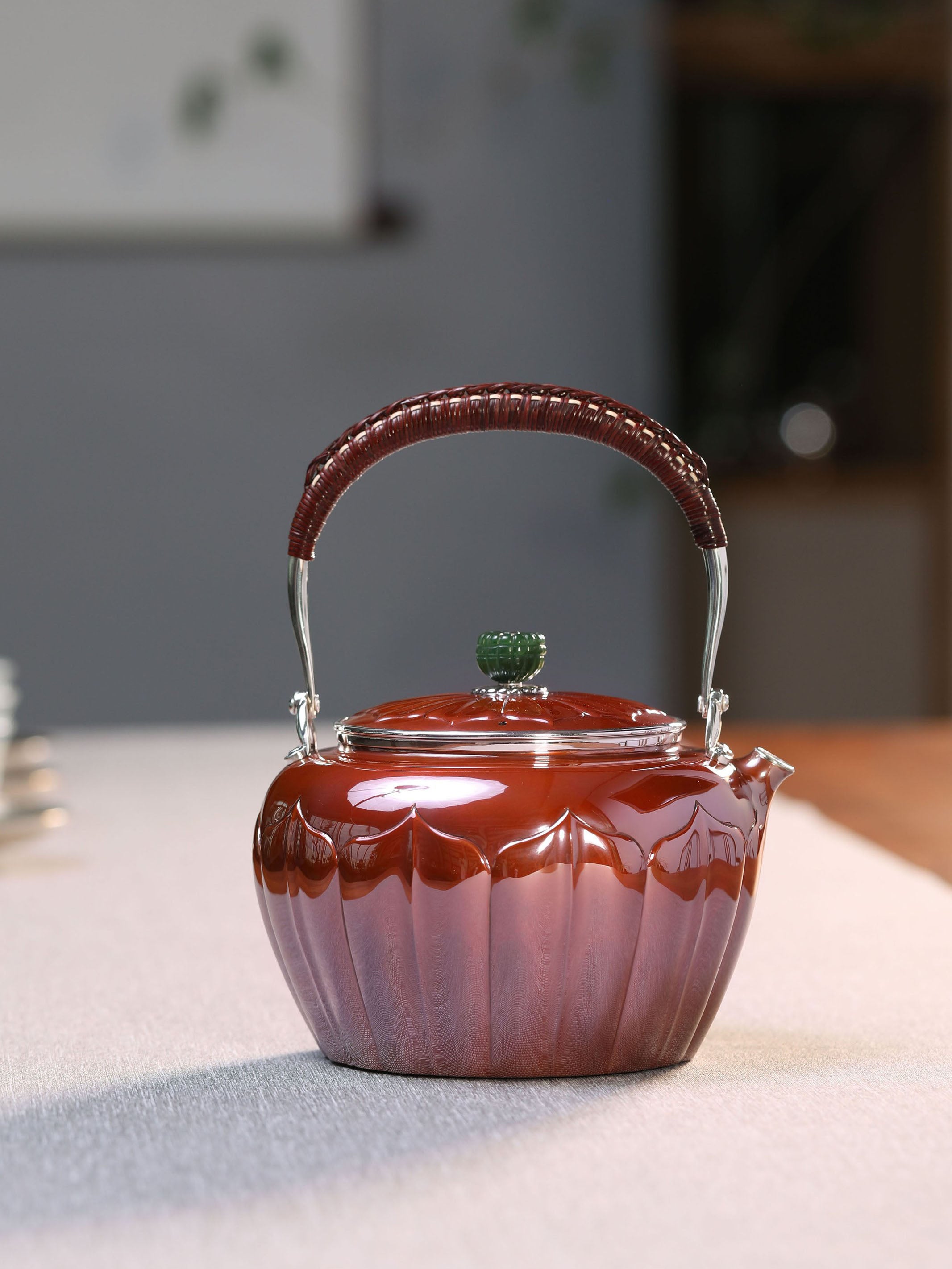 Song Dynasty Lotus Petal Copper-Plated Silver Teapot