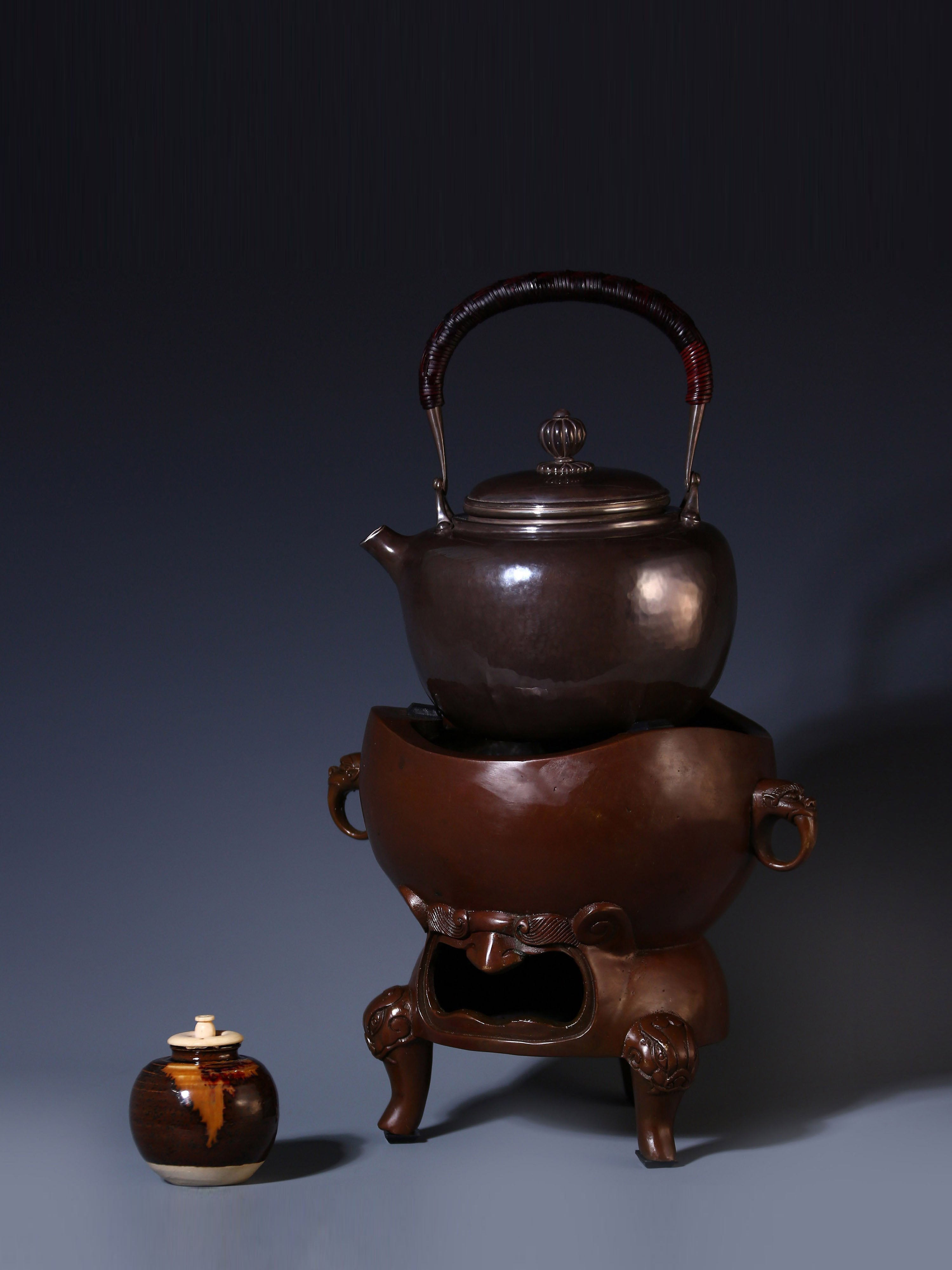 Tang Dynasty Style - Six-Sided Silver Pot