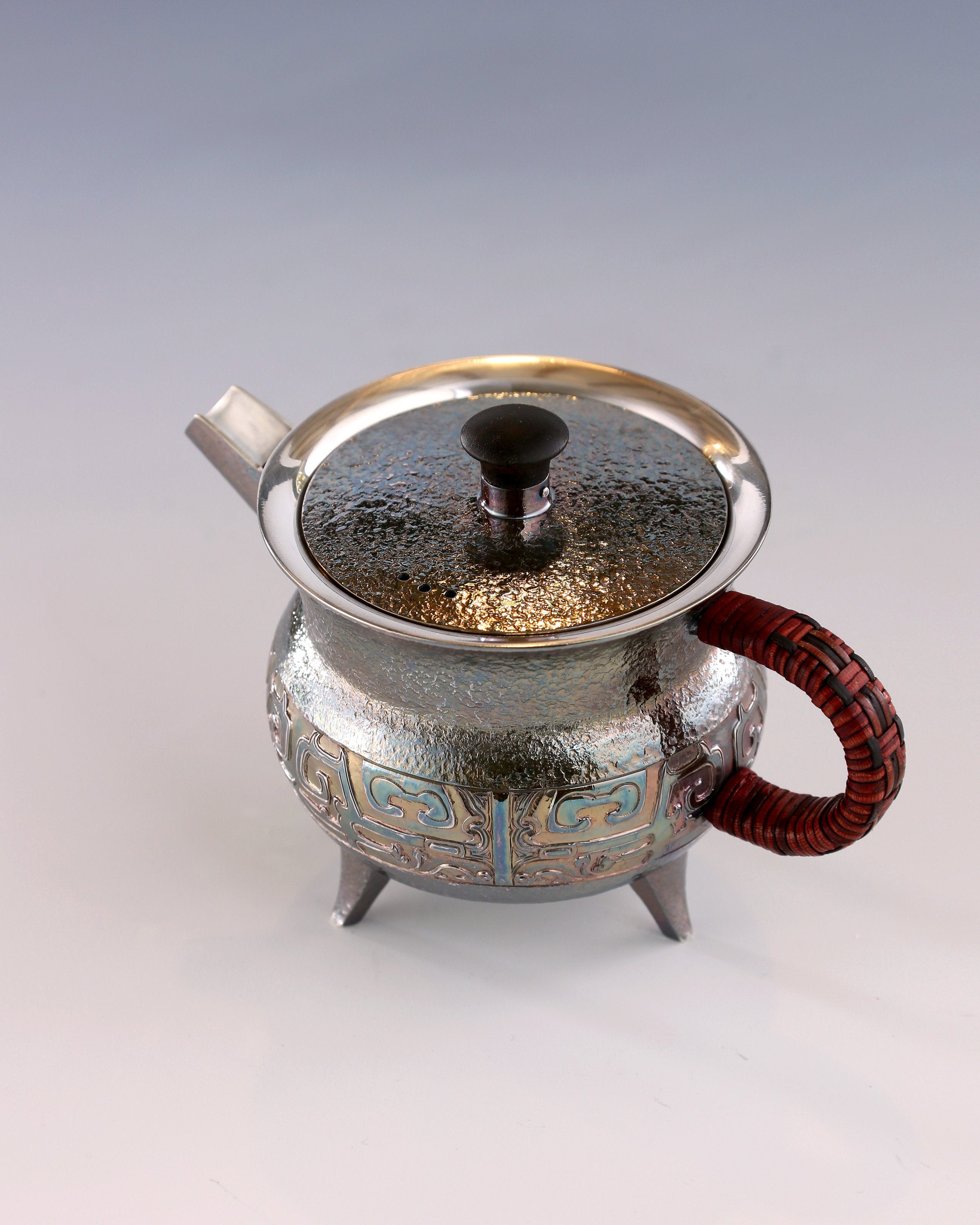 Taotie Pattern Jue-Shaped Silver Pot