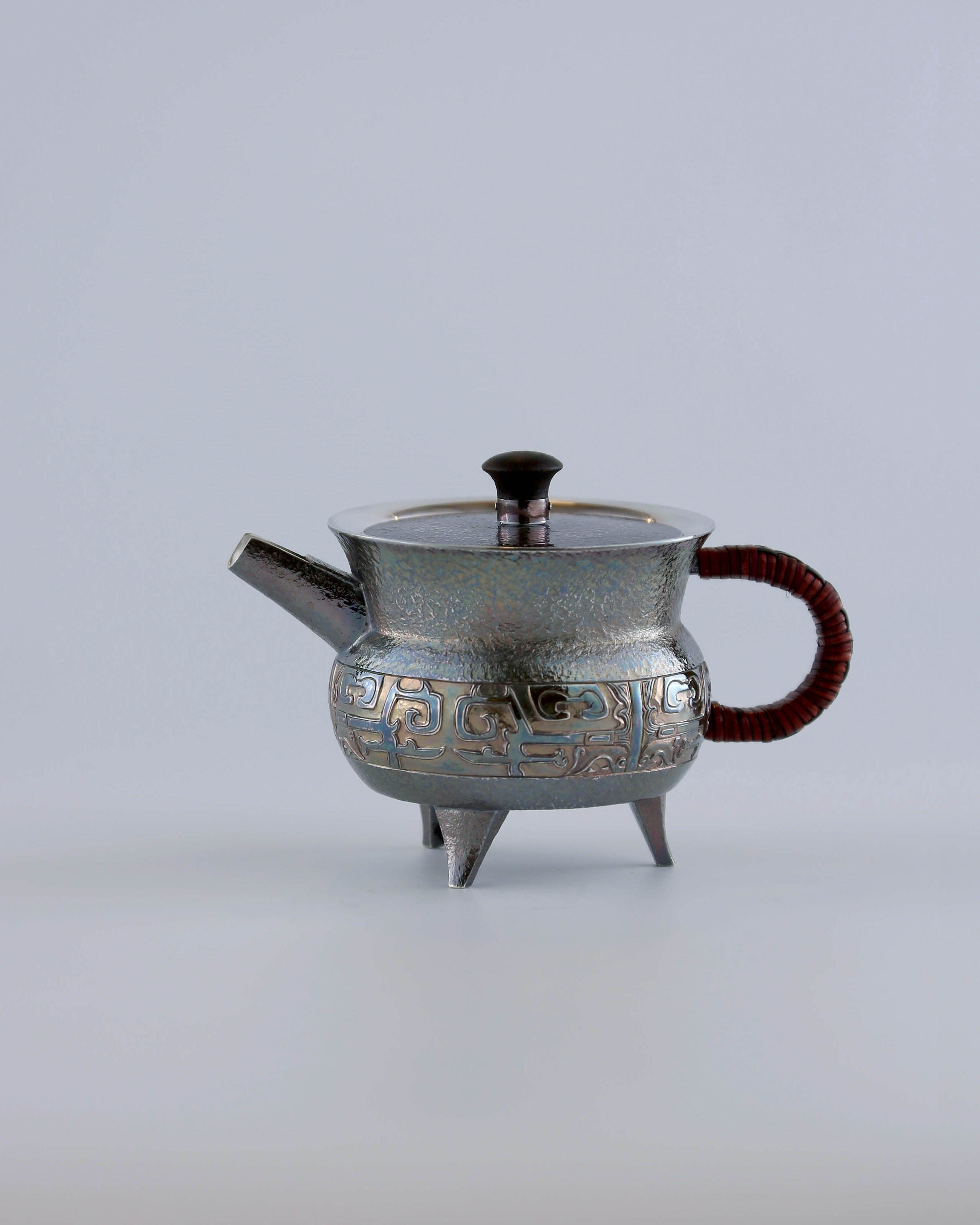 Taotie Pattern Jue-Shaped Silver Pot