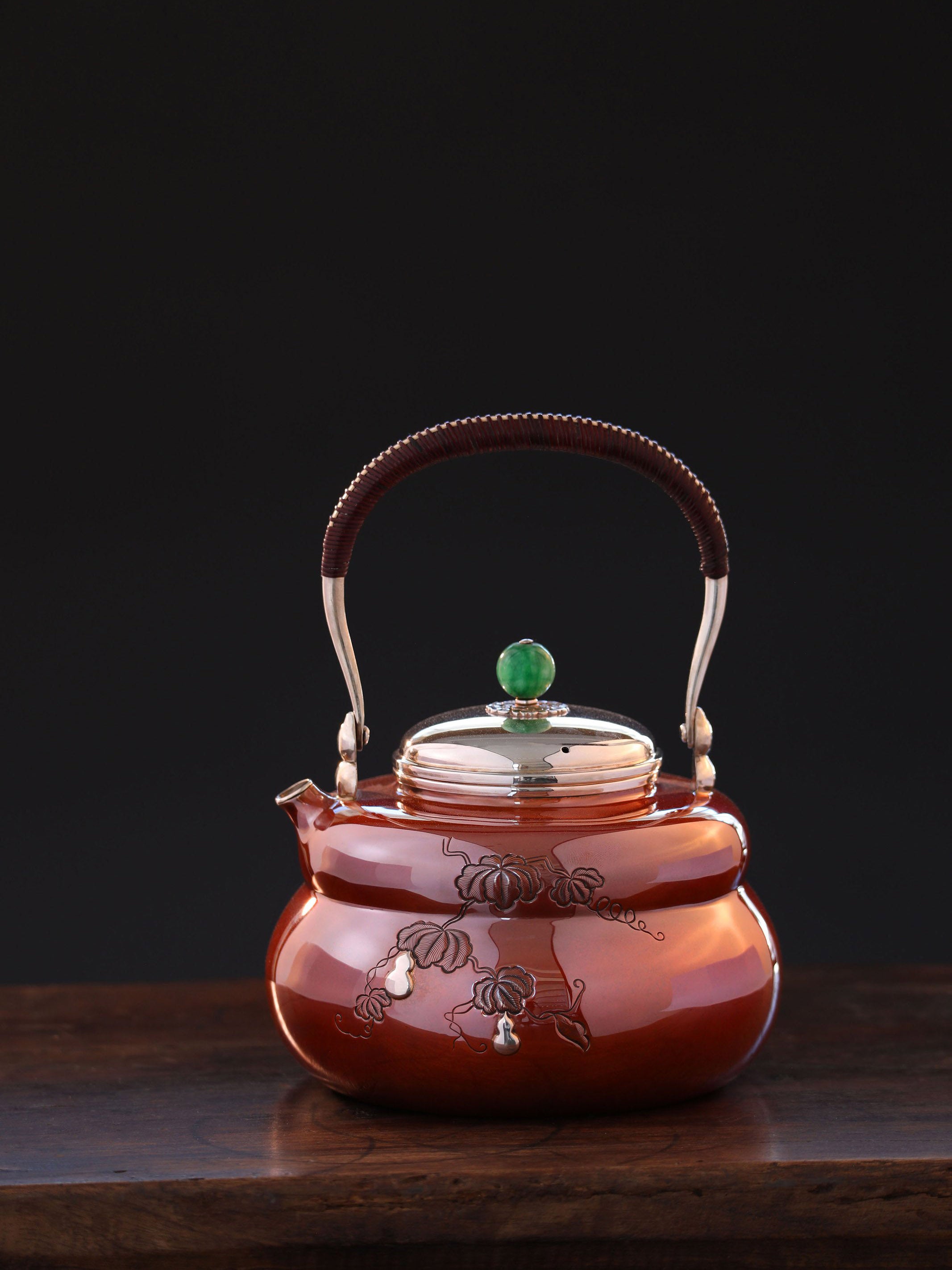 Copper-plated silver gourd