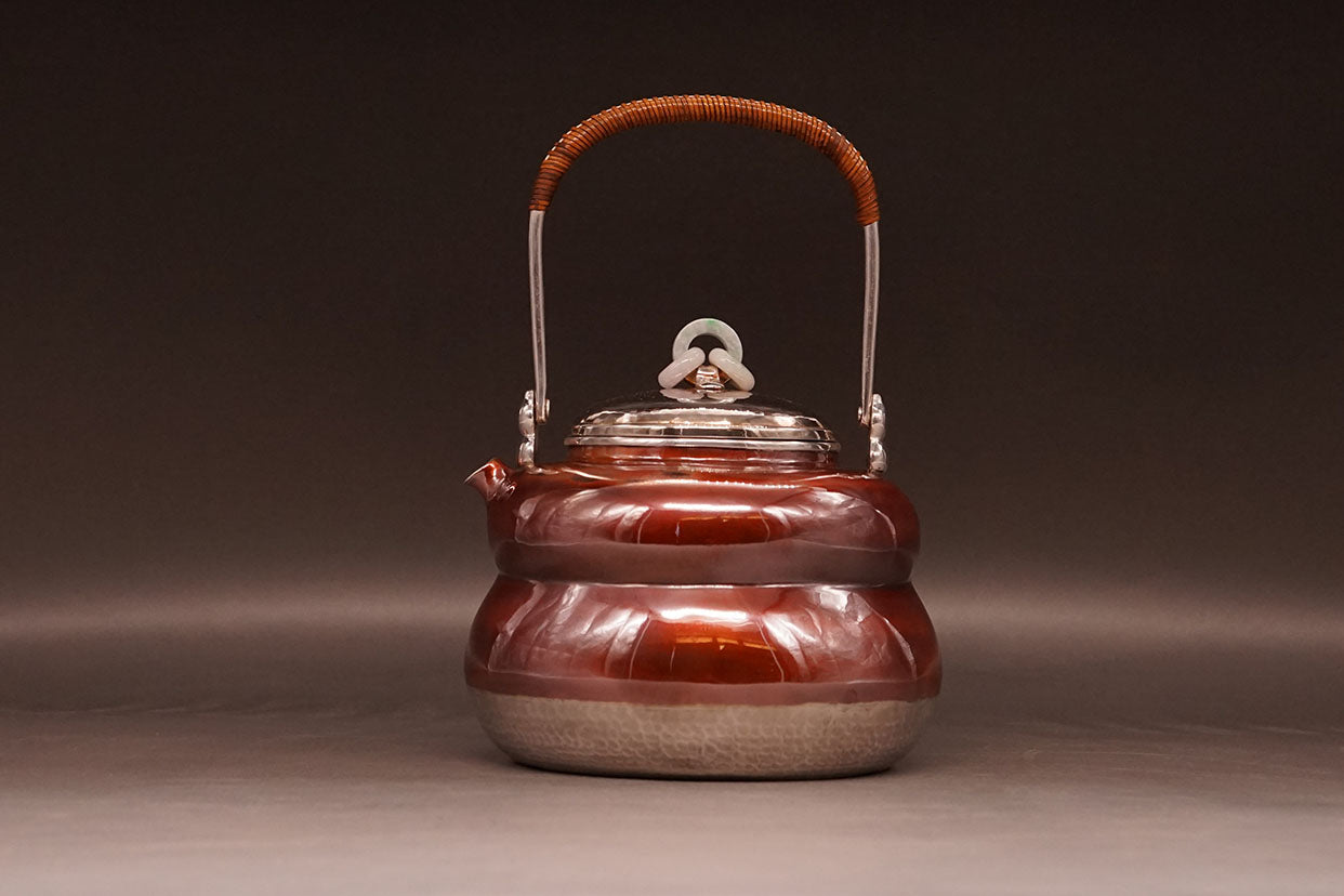 Copper-plated silver gourd