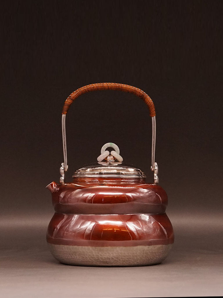 Copper-plated silver gourd