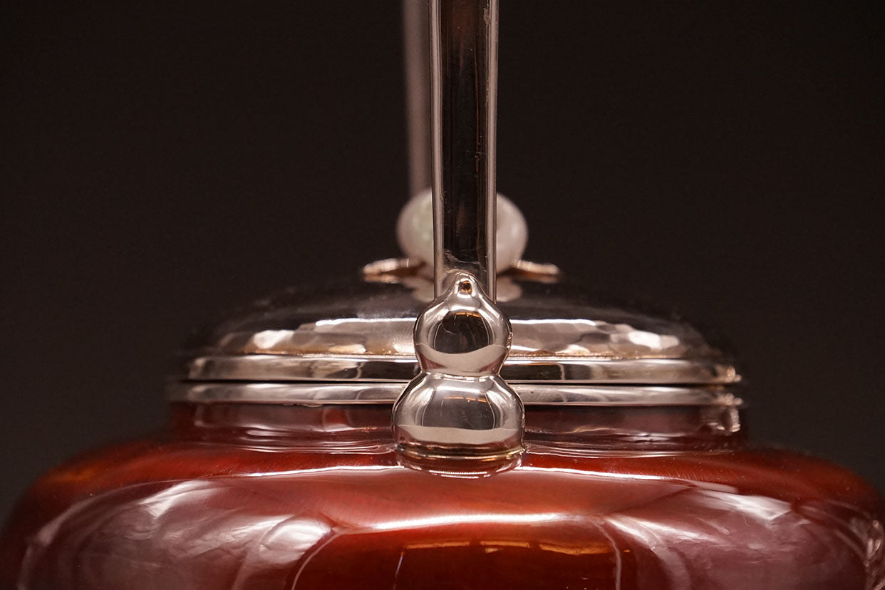 Copper-plated silver gourd
