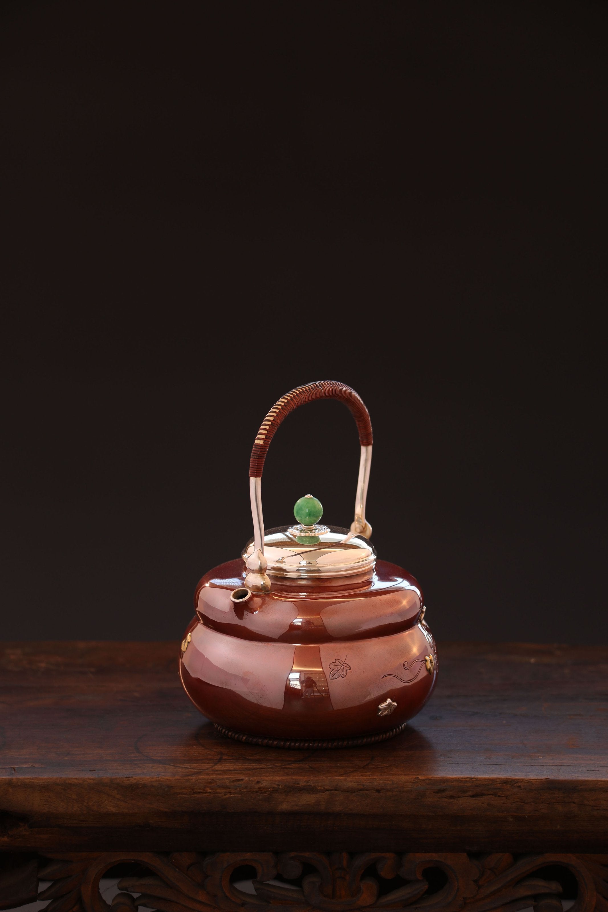 Copper-plated silver gourd