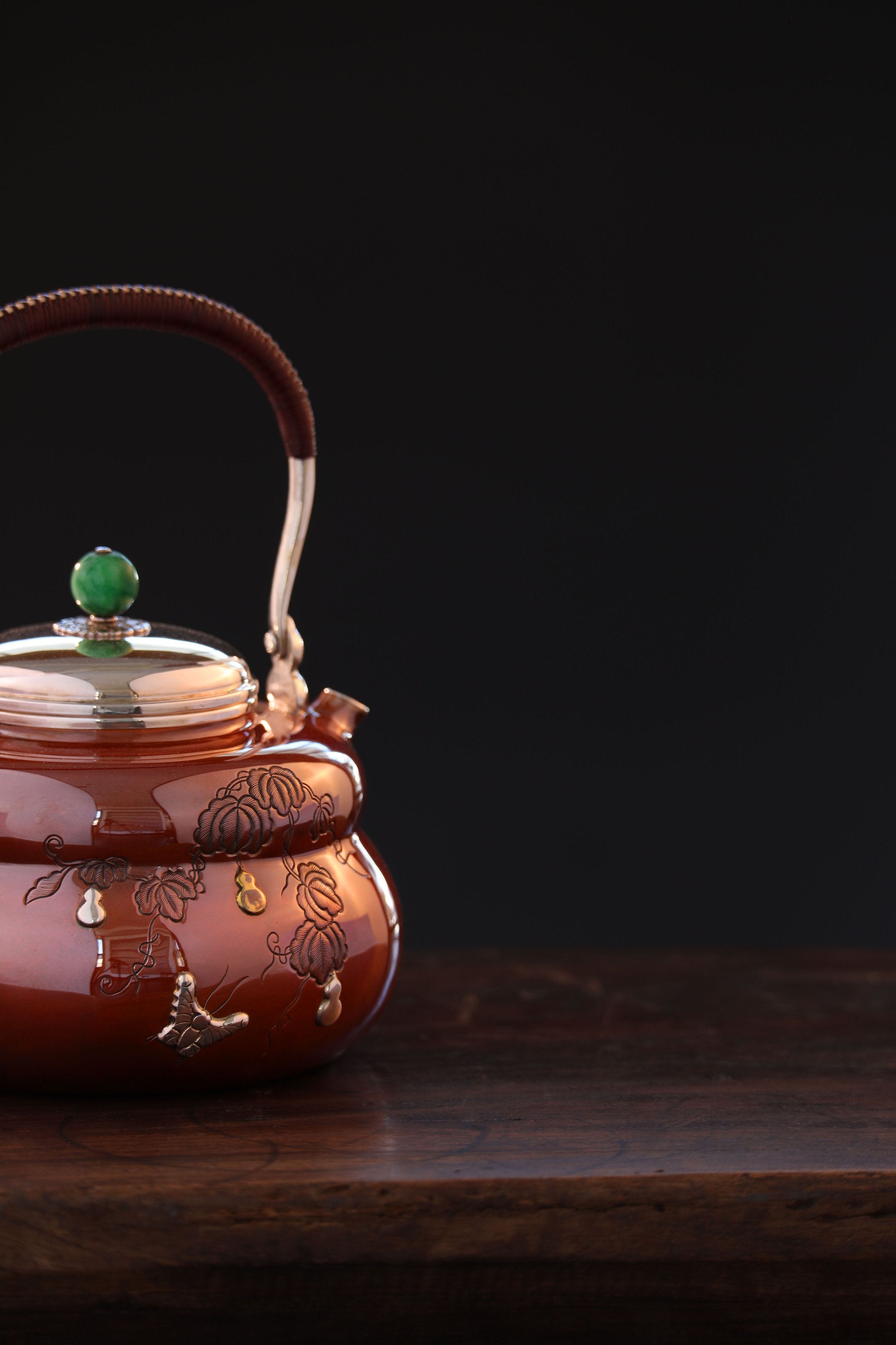 Copper-plated silver gourd