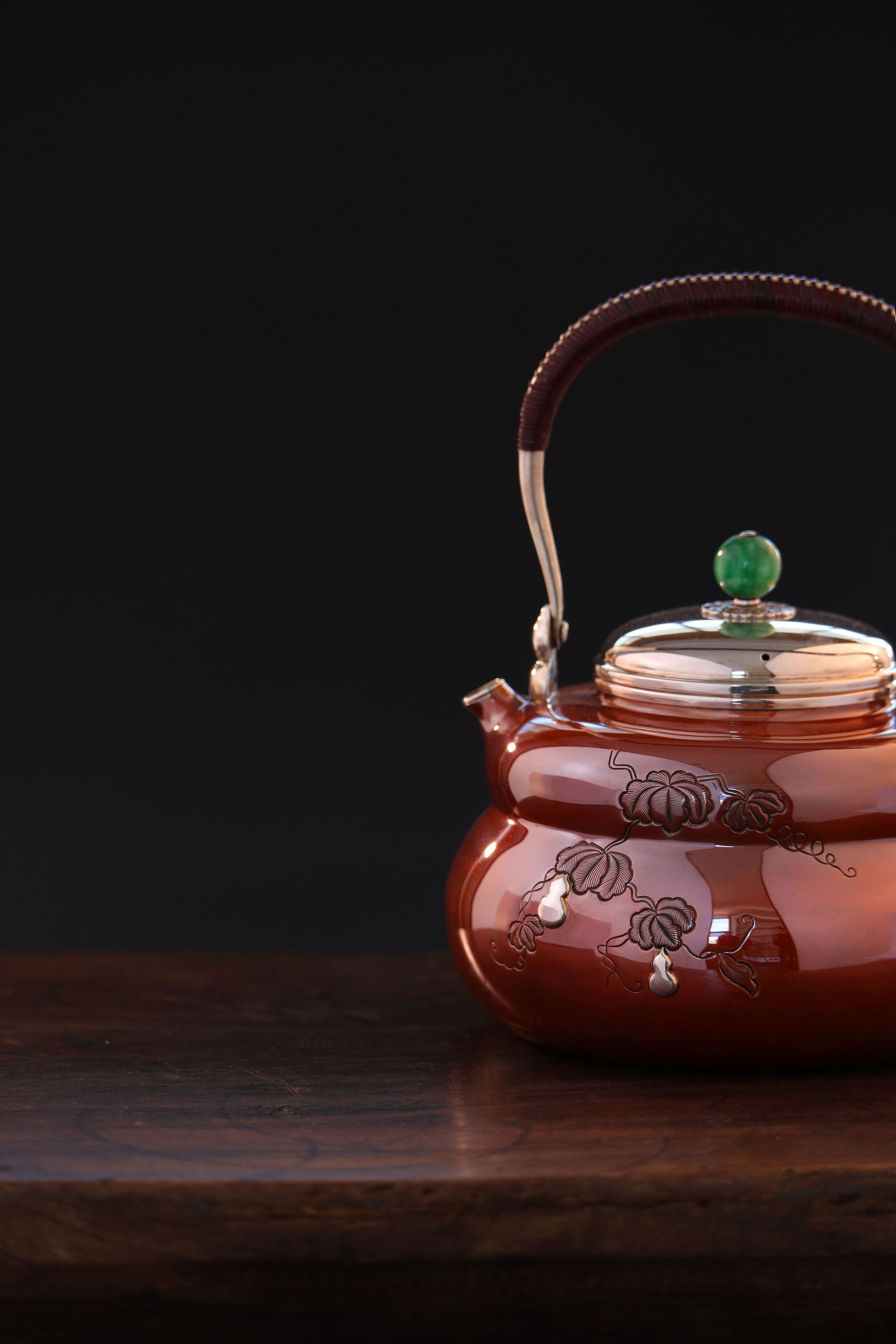 Copper-plated silver gourd