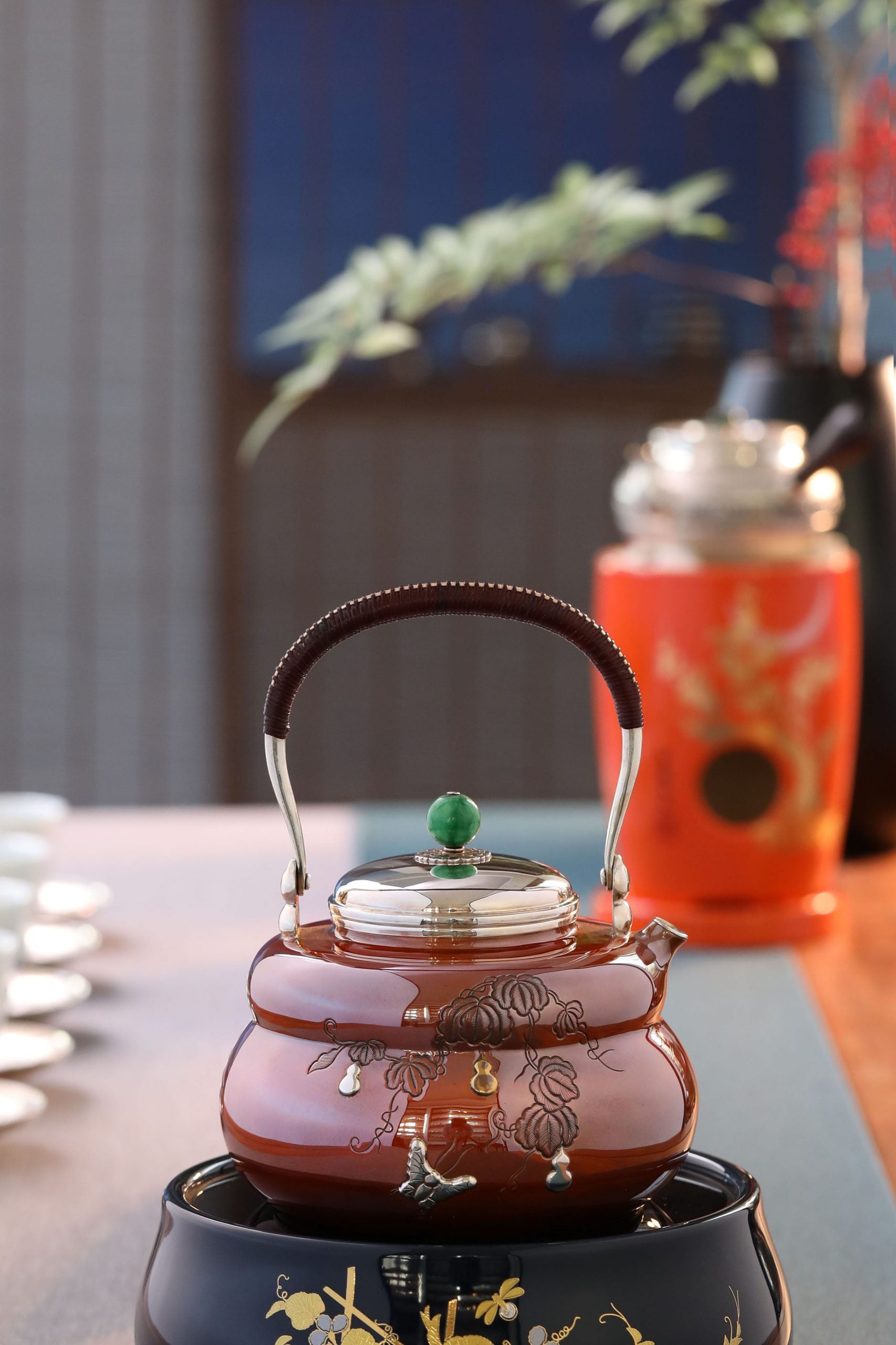 Copper-plated silver gourd