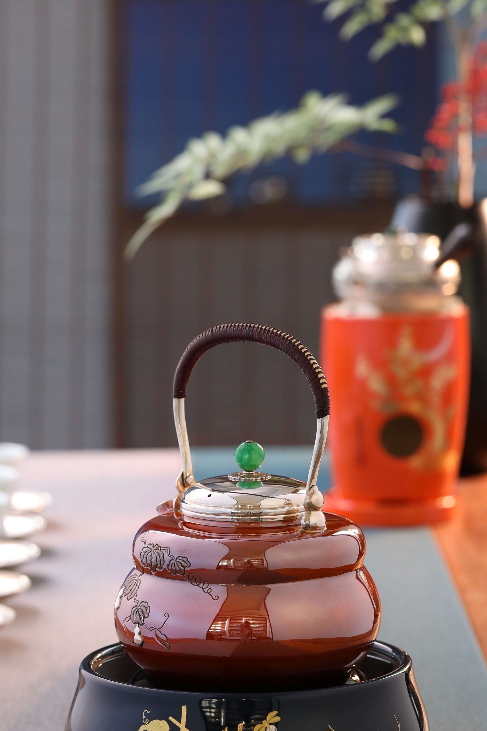 Copper-plated silver gourd