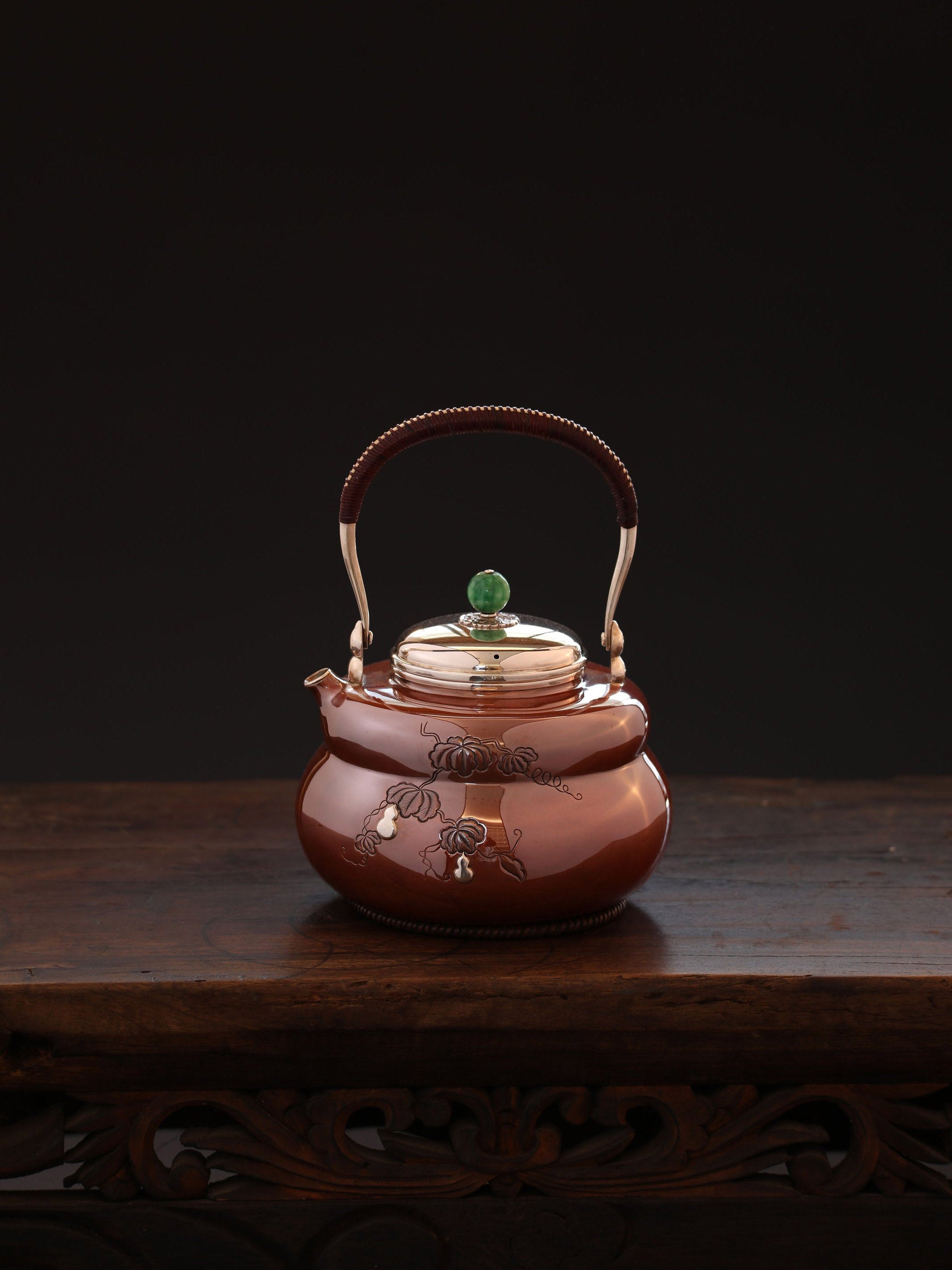 Copper-plated silver gourd