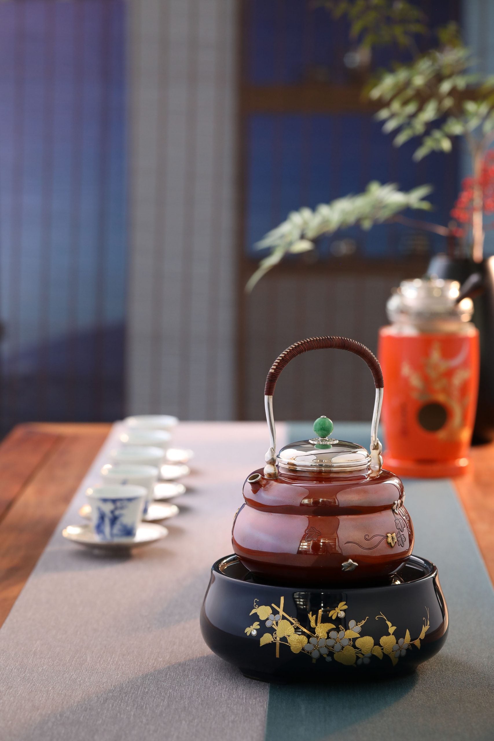 Copper-plated silver gourd
