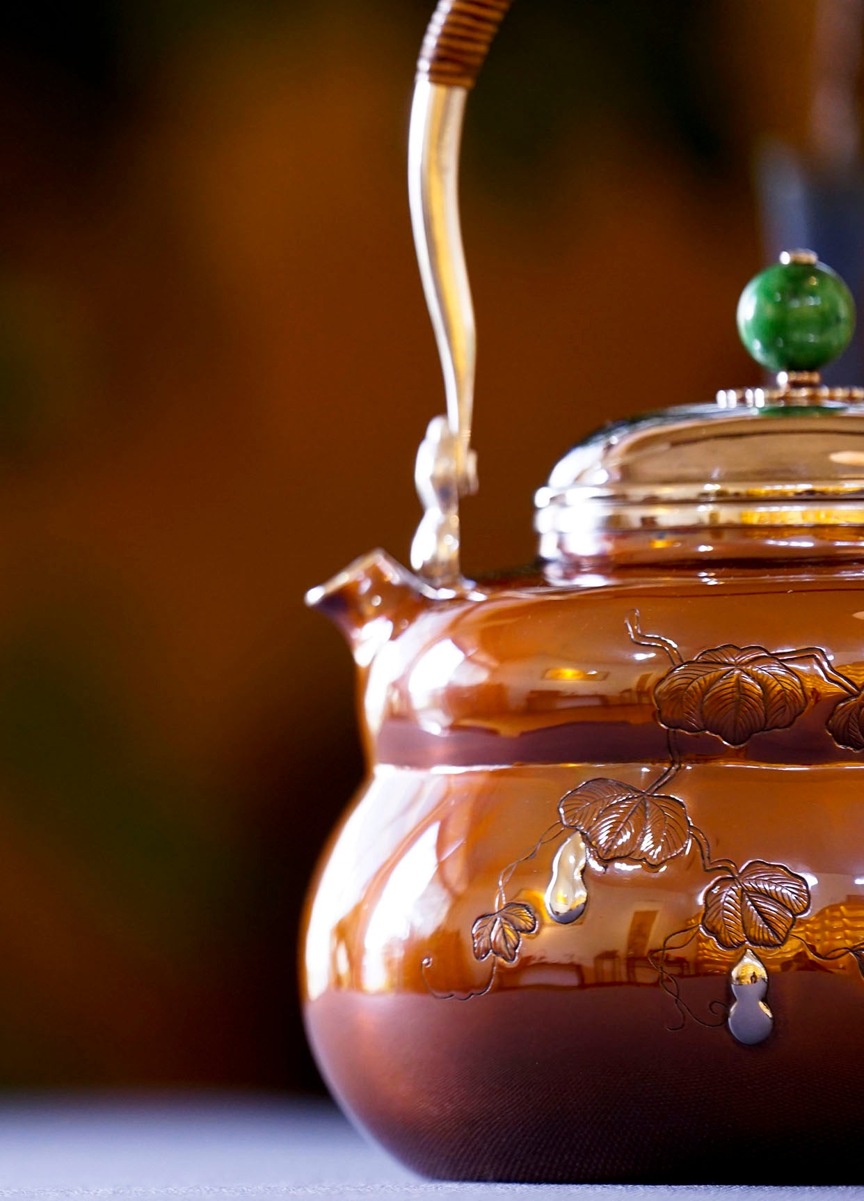 Copper-plated silver gourd