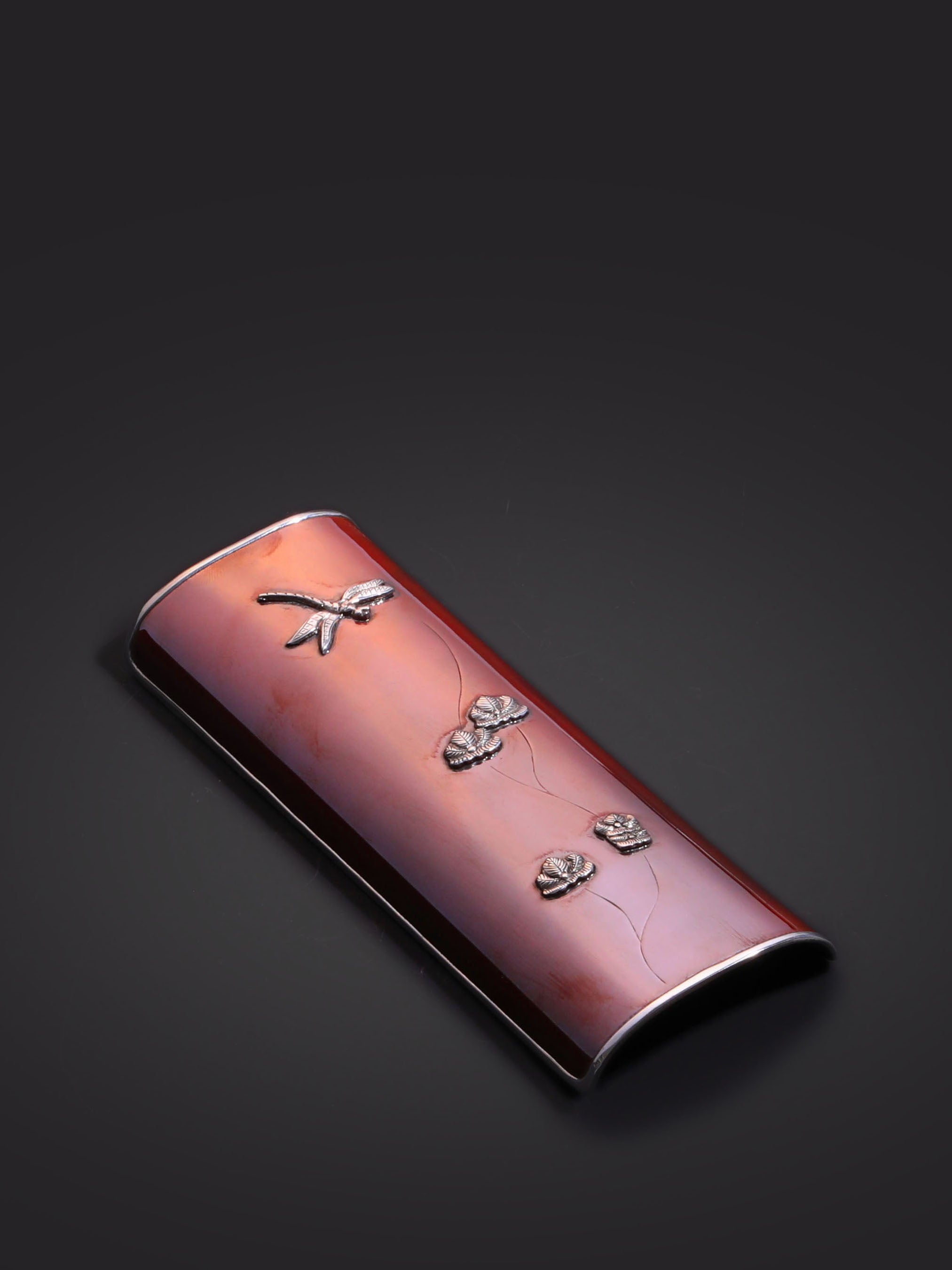 Copper-plated silver dragonfly tea scoop