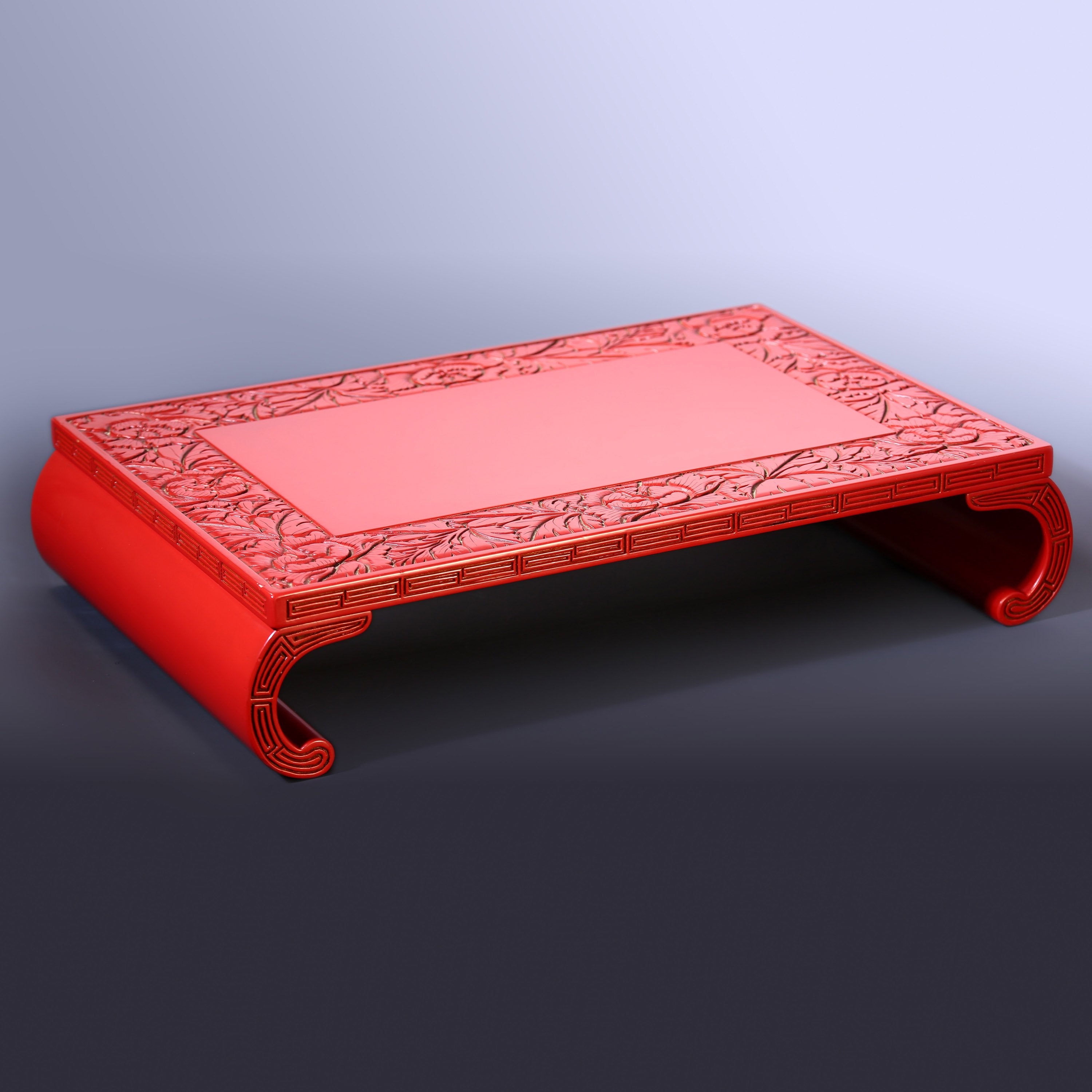 Red and lacquered tea table