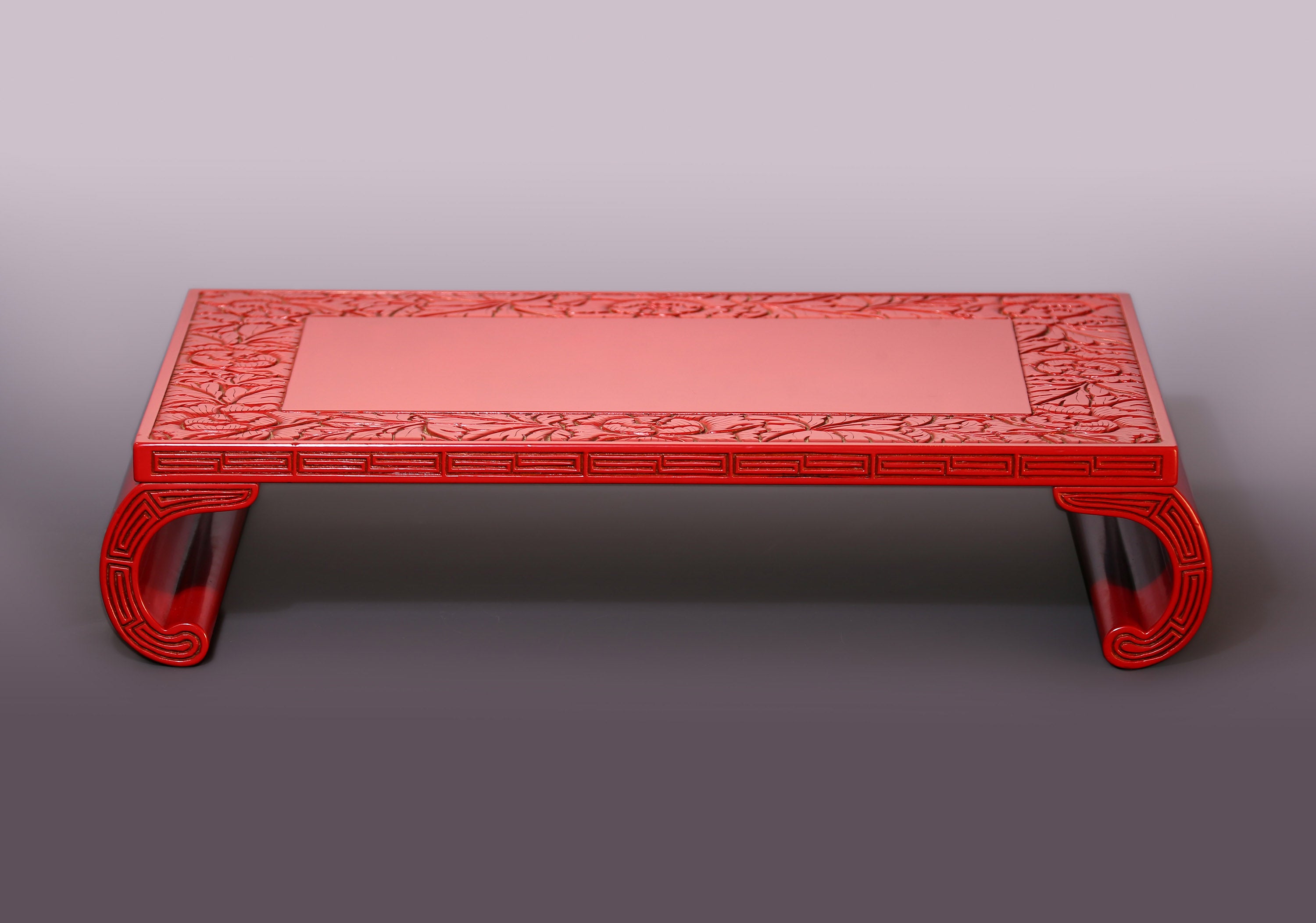 Red and lacquered tea table