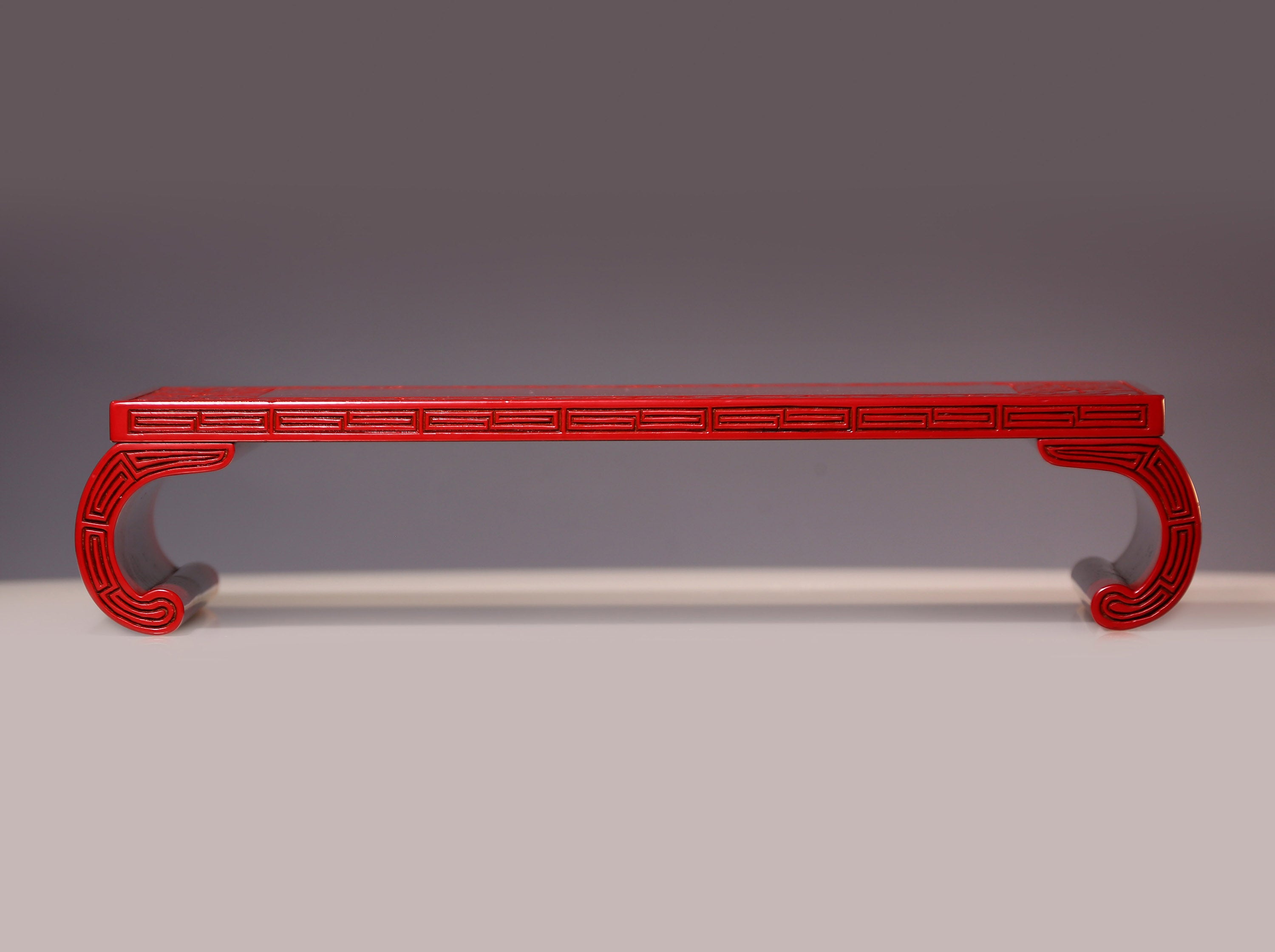 Red and lacquered tea table