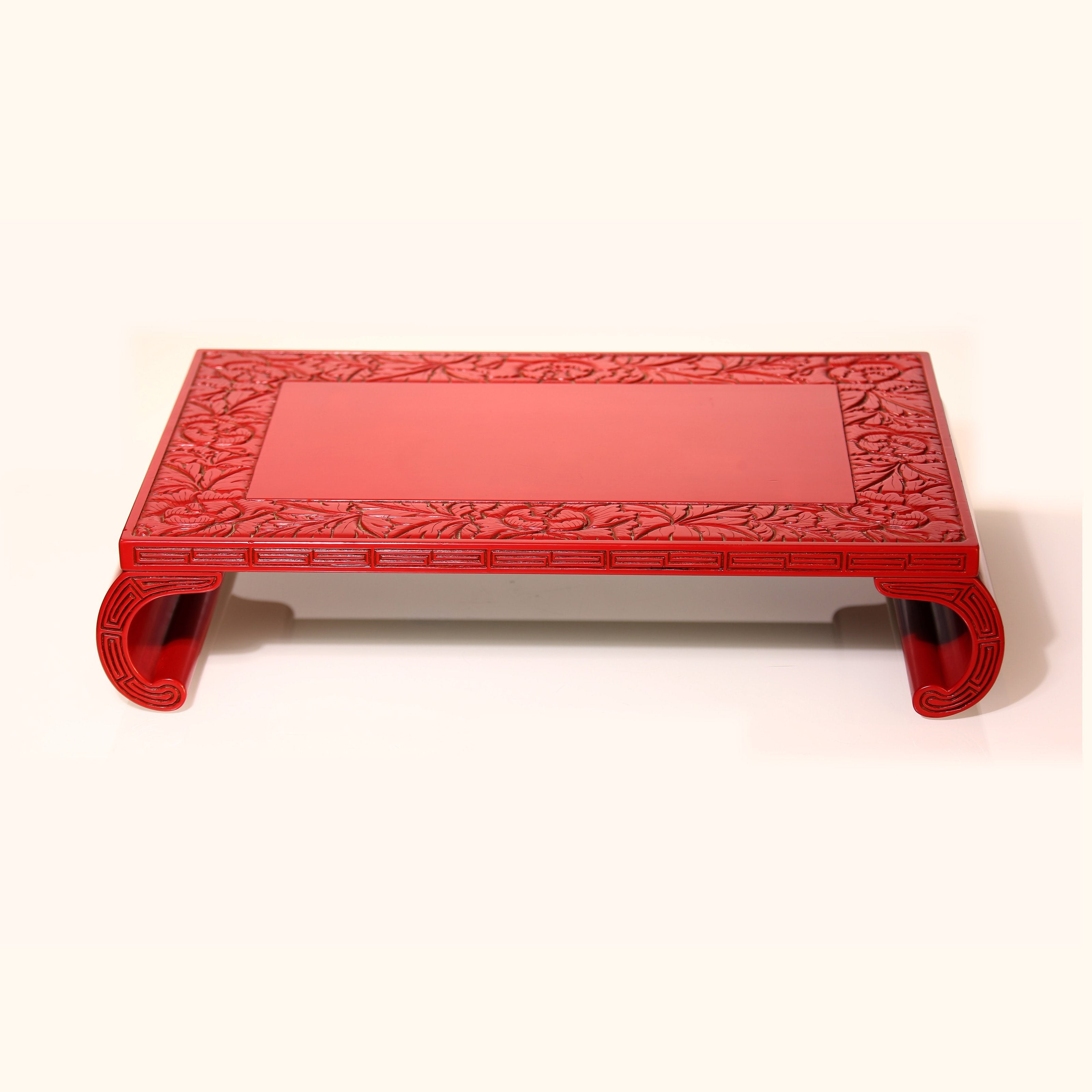 Red and lacquered tea table