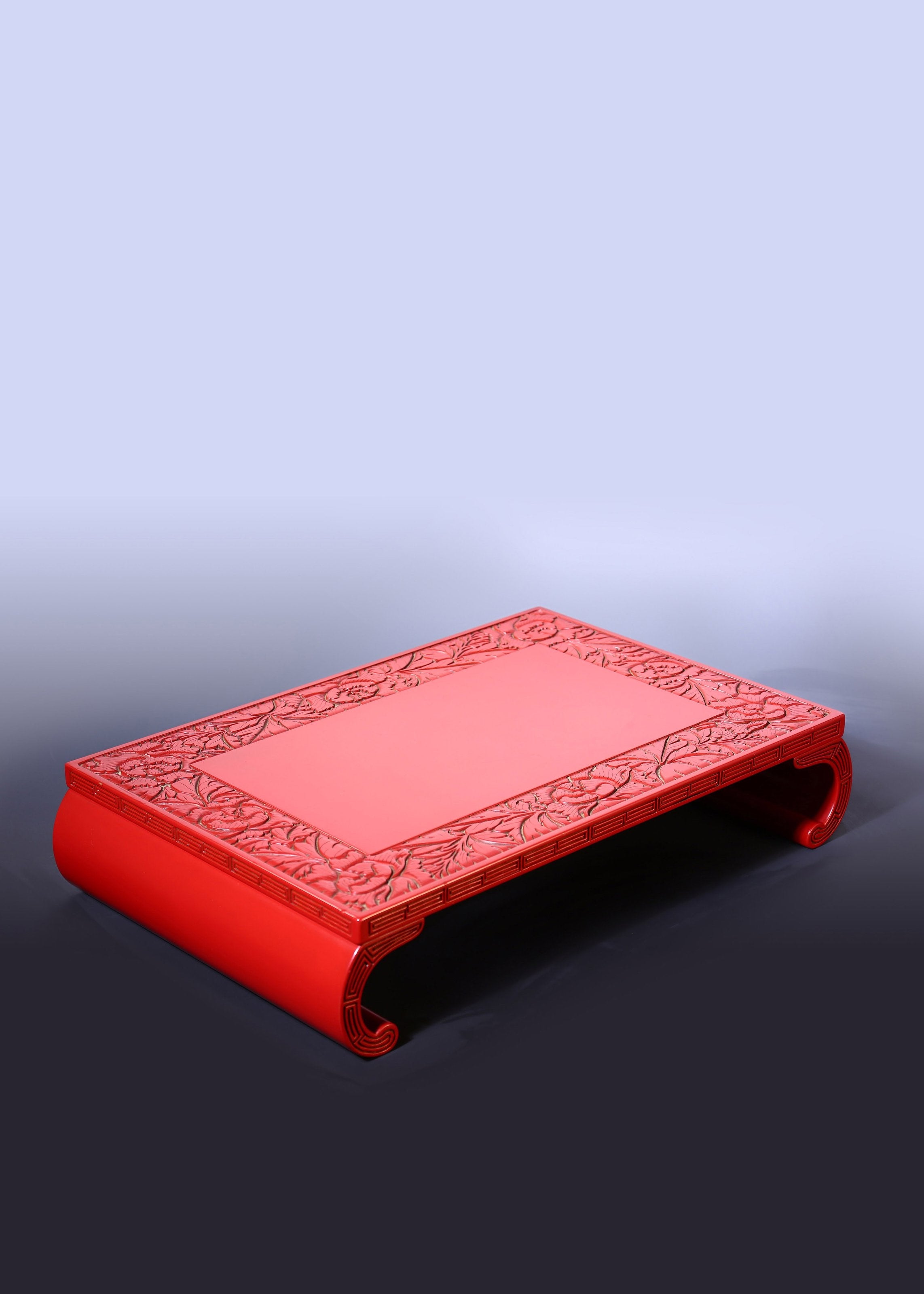 Red and lacquered tea table