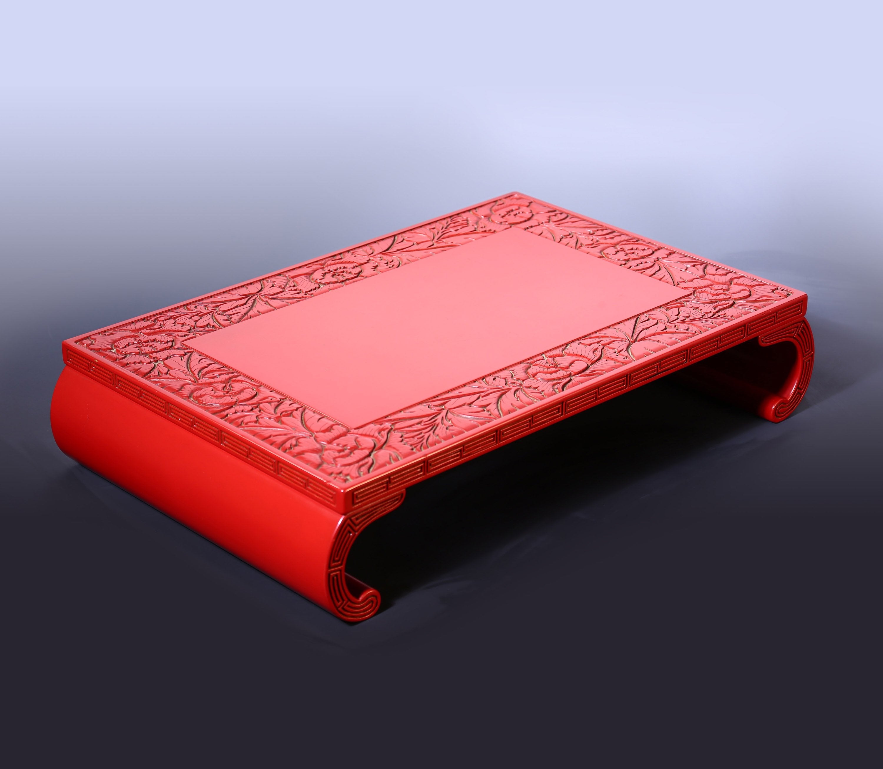 Red and lacquered tea table