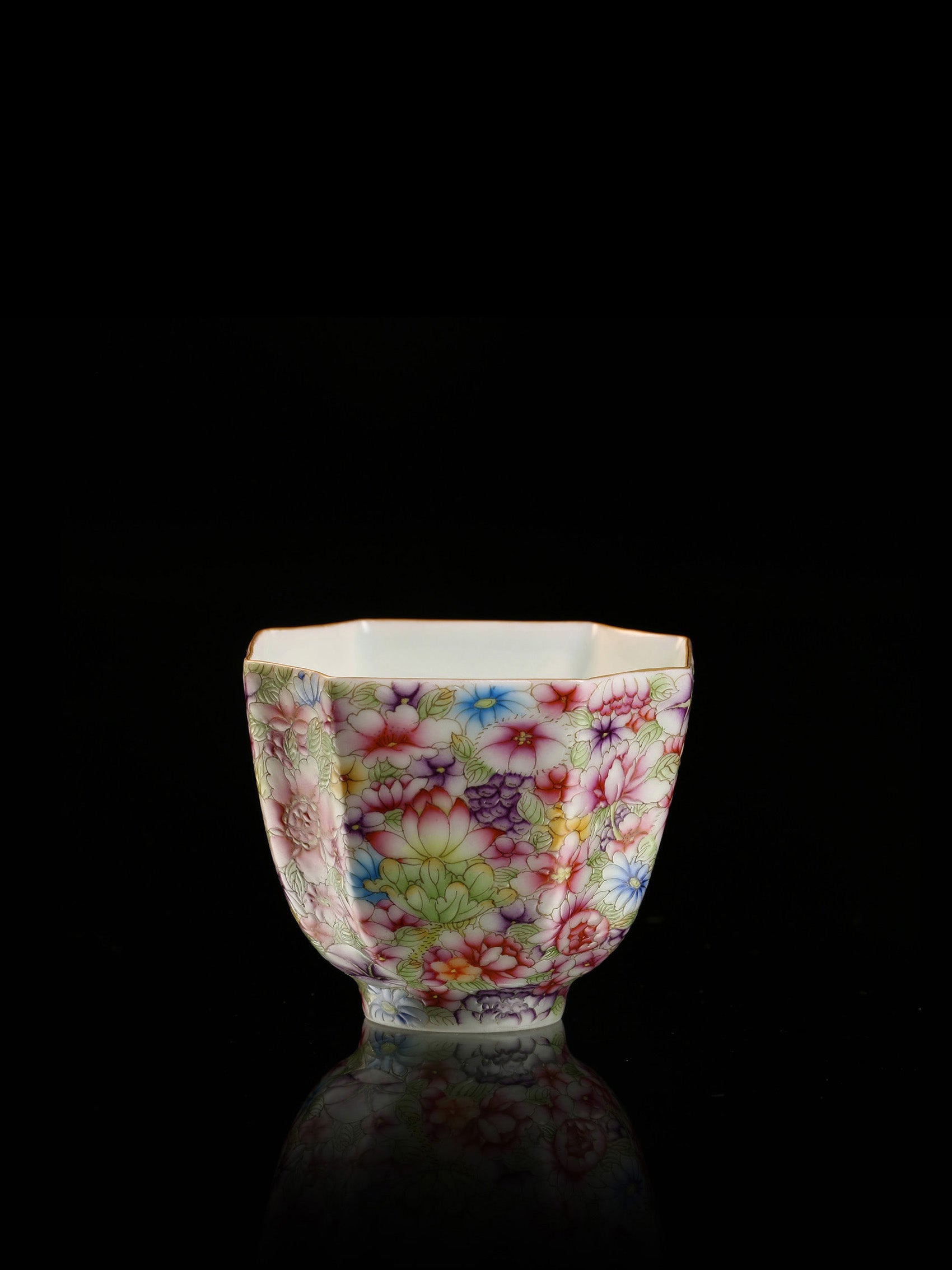 Hand-painted hexagonal cup