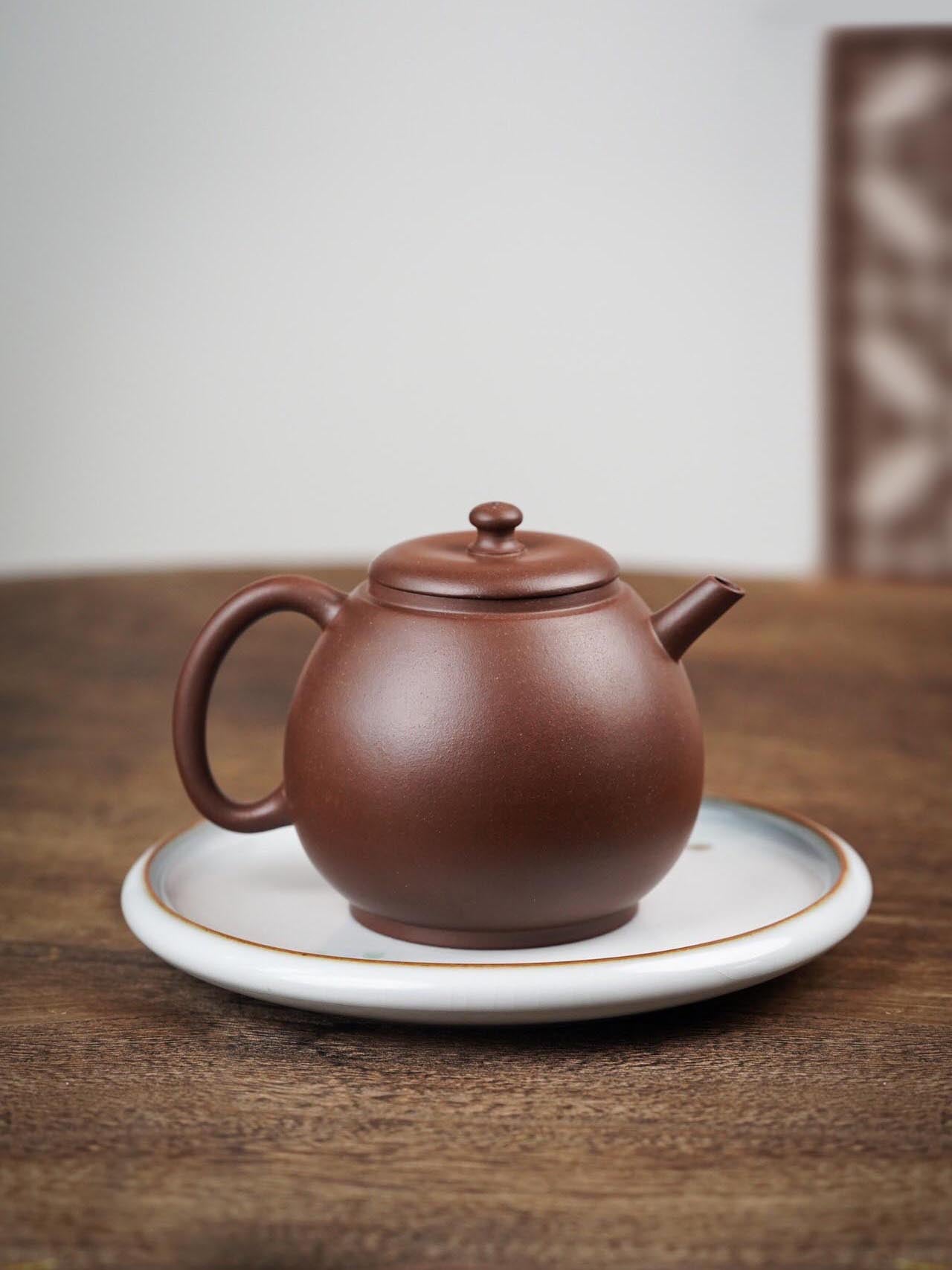 Cultural Revolution Purple Clay Ming Style Dragon Egg Teapot