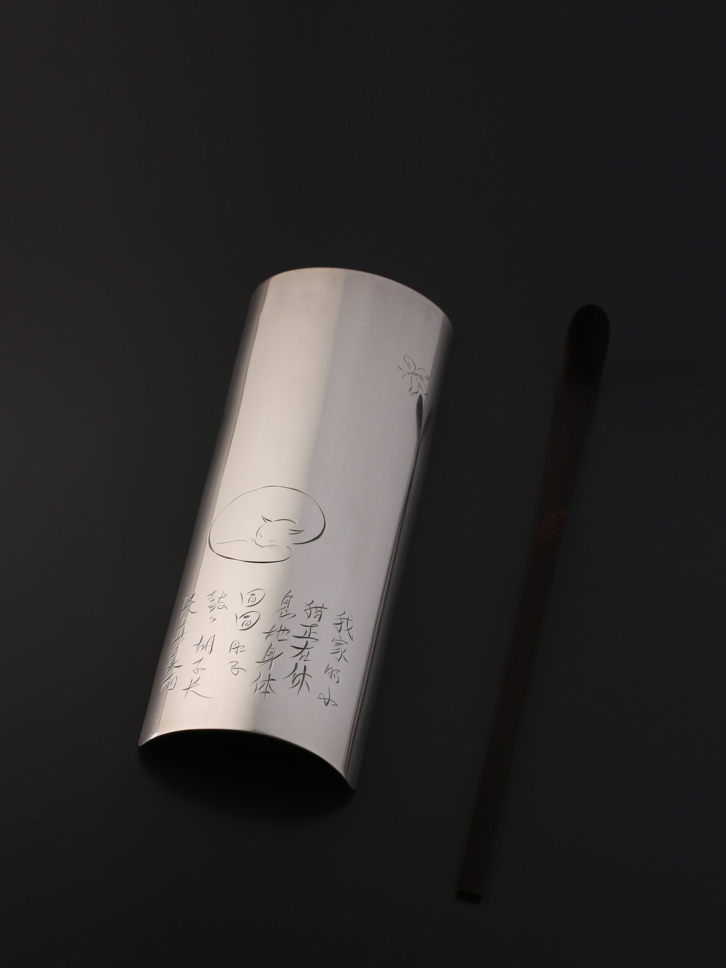 My cat's pure silver tea scoop