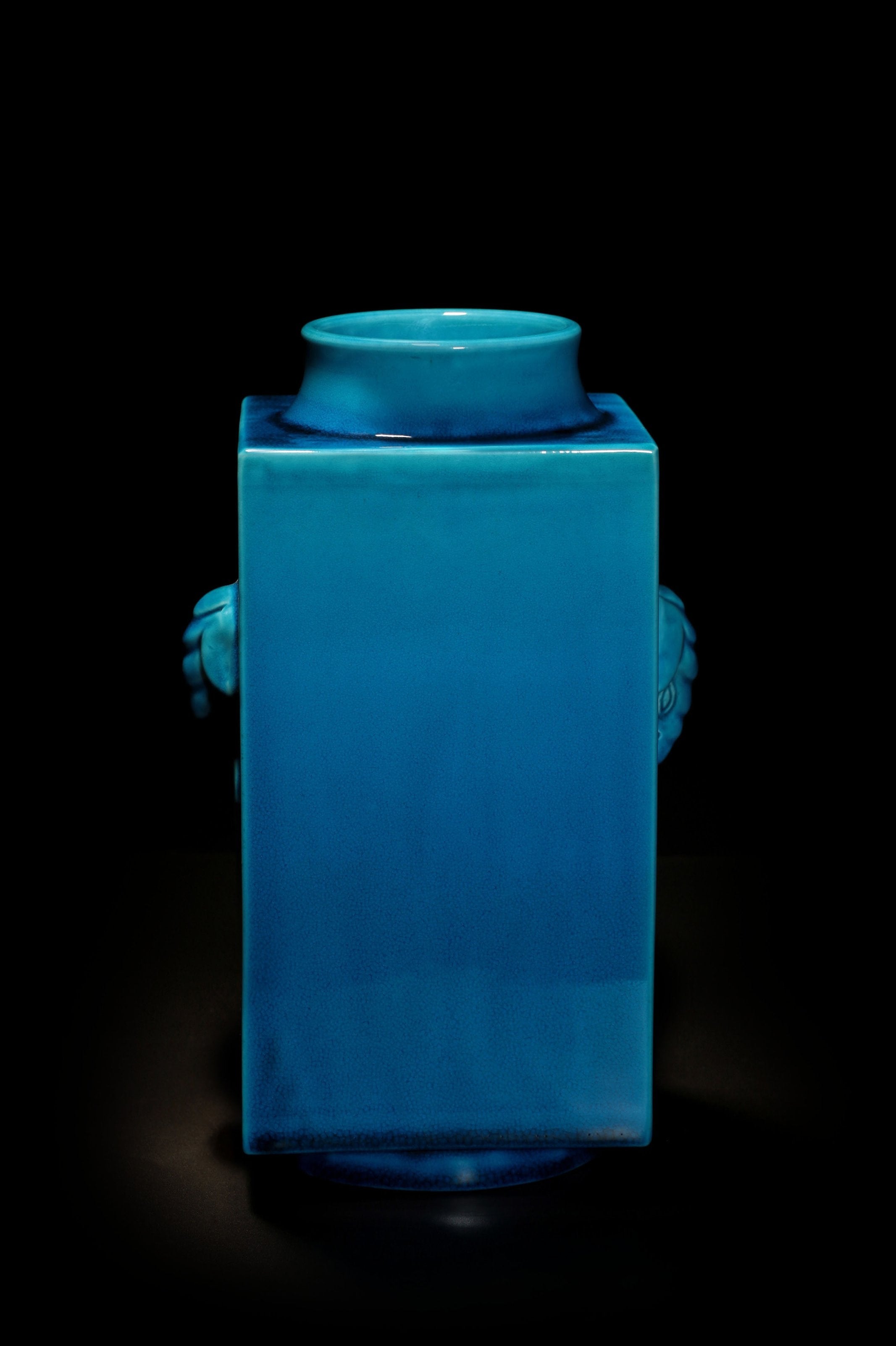 Peacock Blue Elephant Ear Square Bottle
